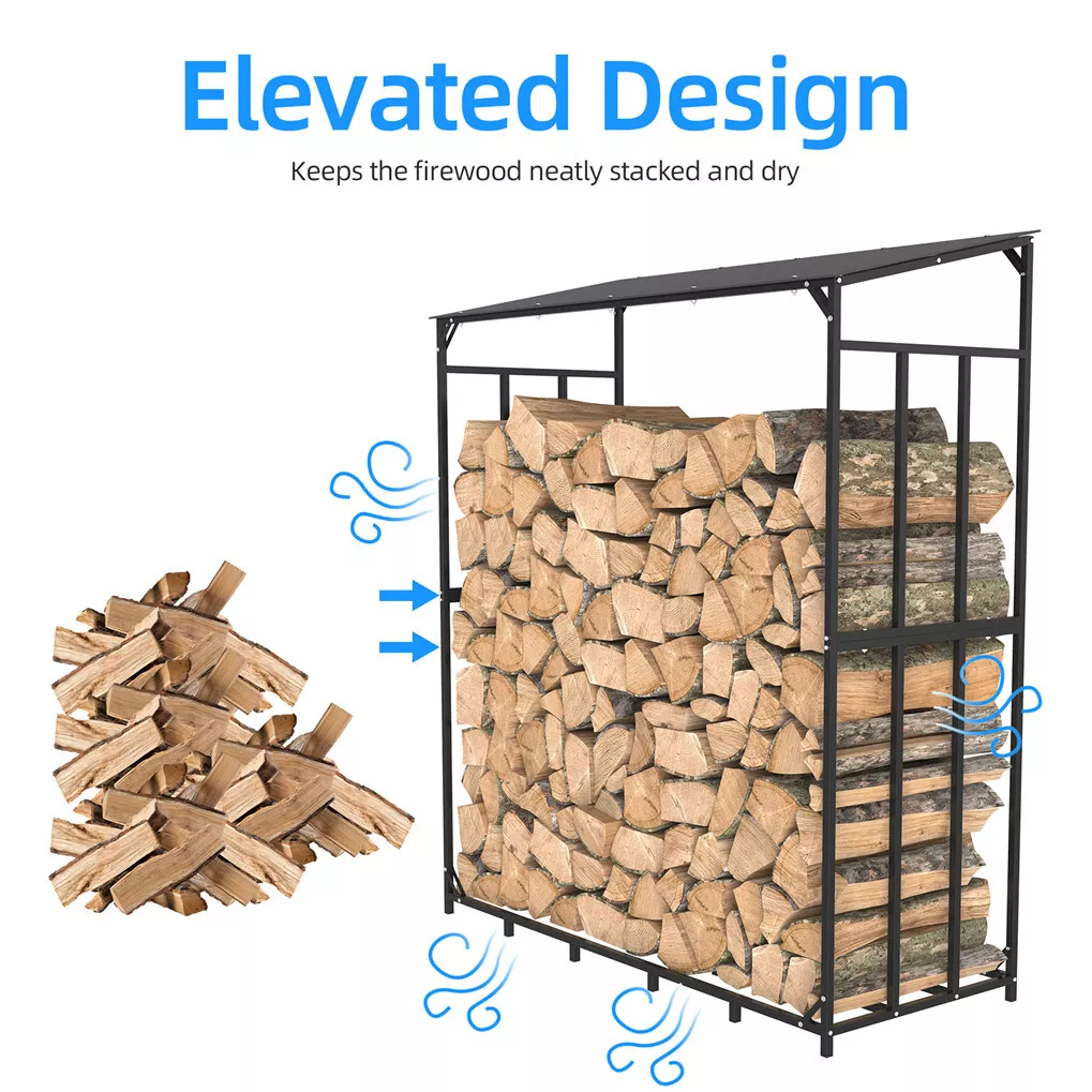 Extra Tall Outdoor Firewood Log Storage Rack - Image 4