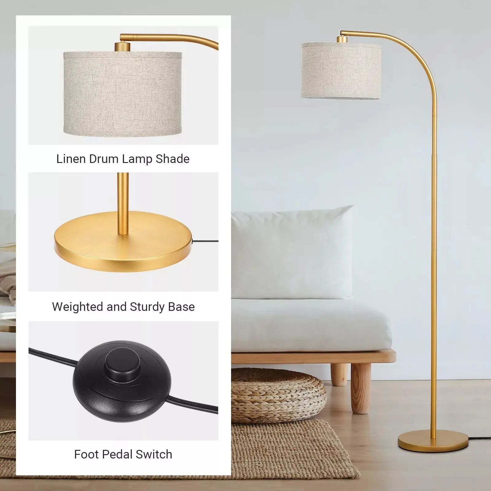 Farmhouse Arc Living Room Floor Lamp - Image 5