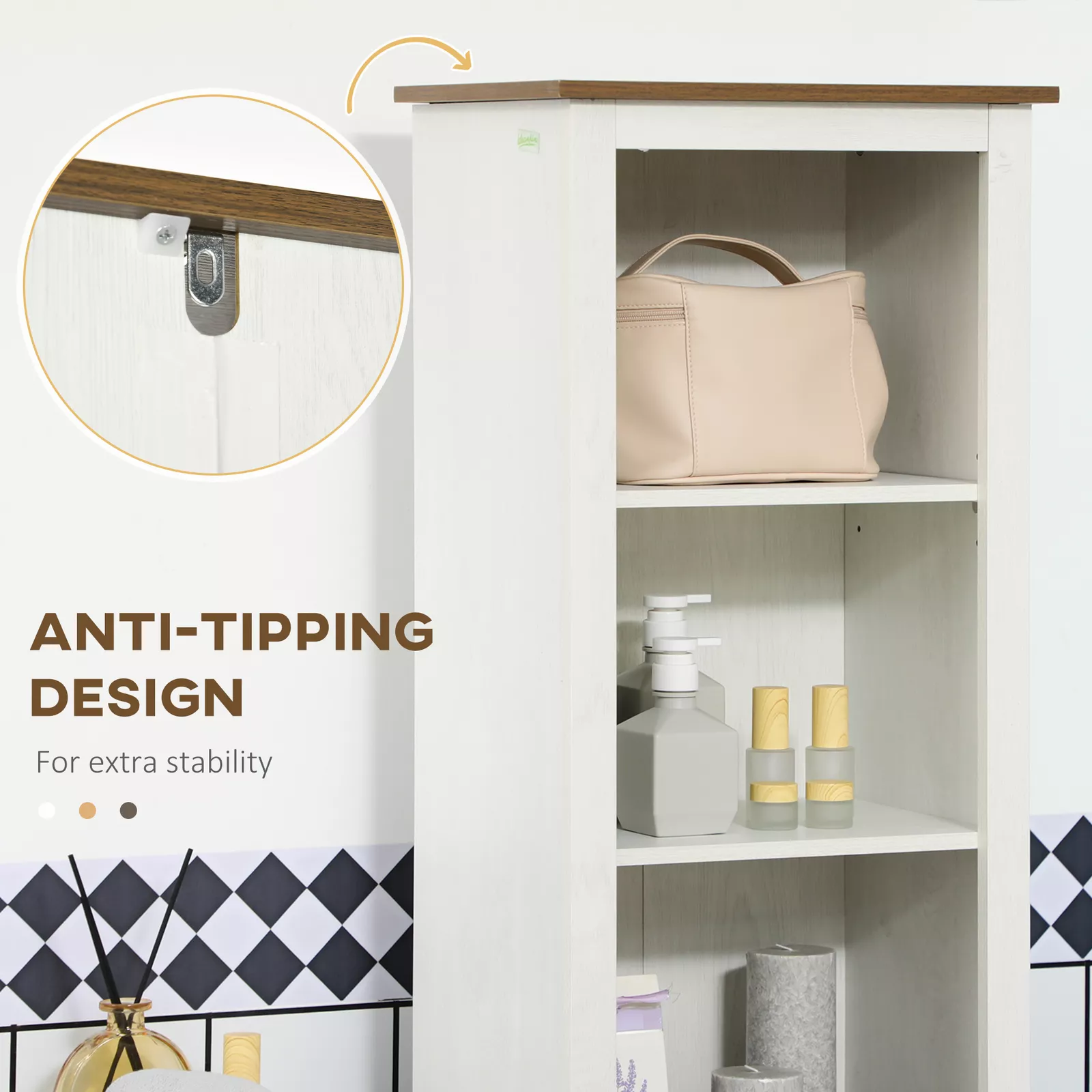 Farmhouse Freestanding Bathroom Linen Cabinet - Image 5