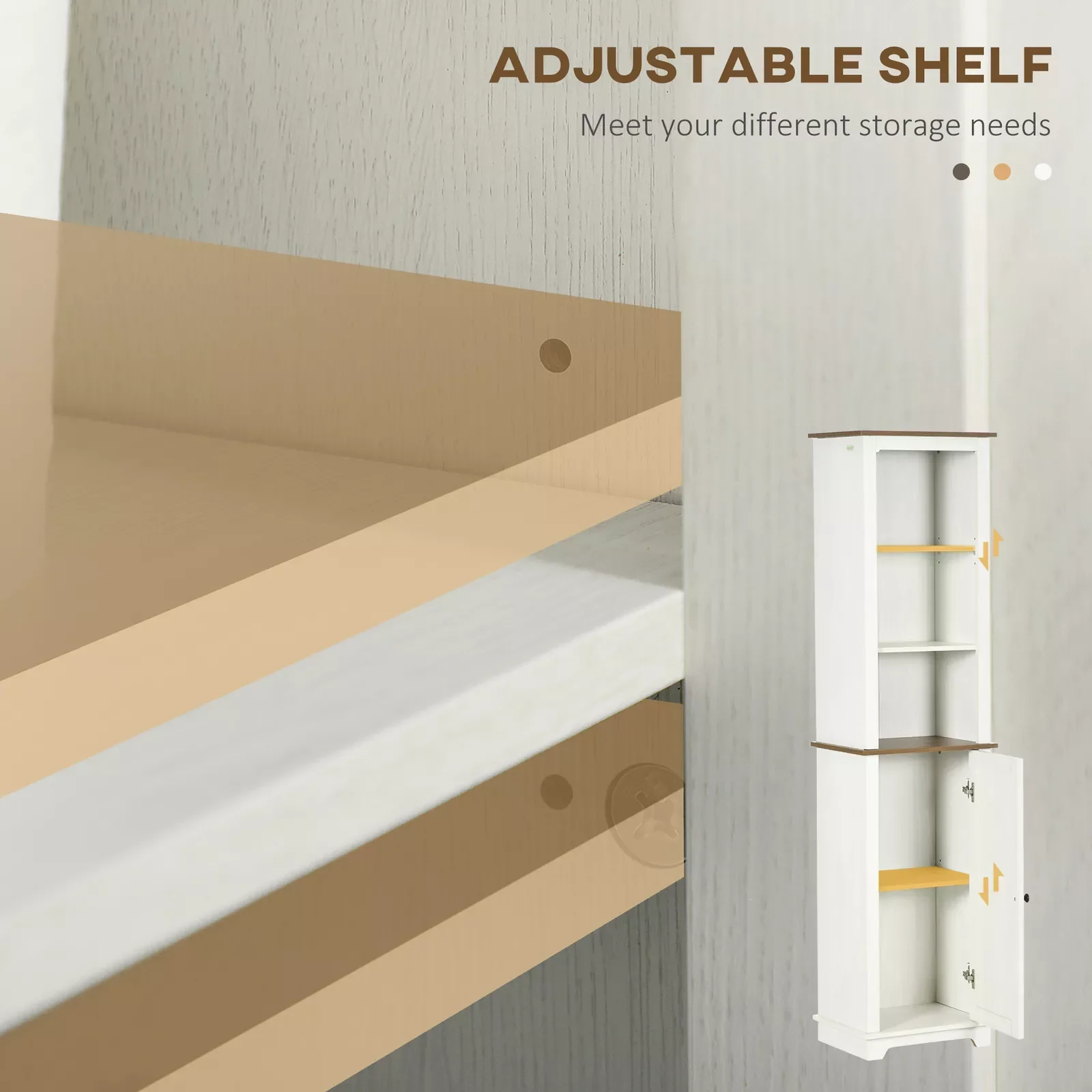 Farmhouse Freestanding Bathroom Linen Cabinet - Image 6