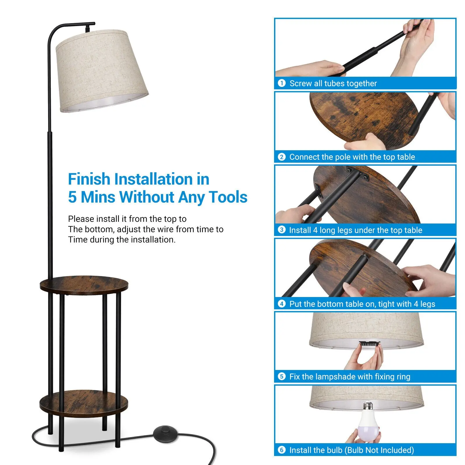 Farmhouse Living Room Floor Lamp - Image 3