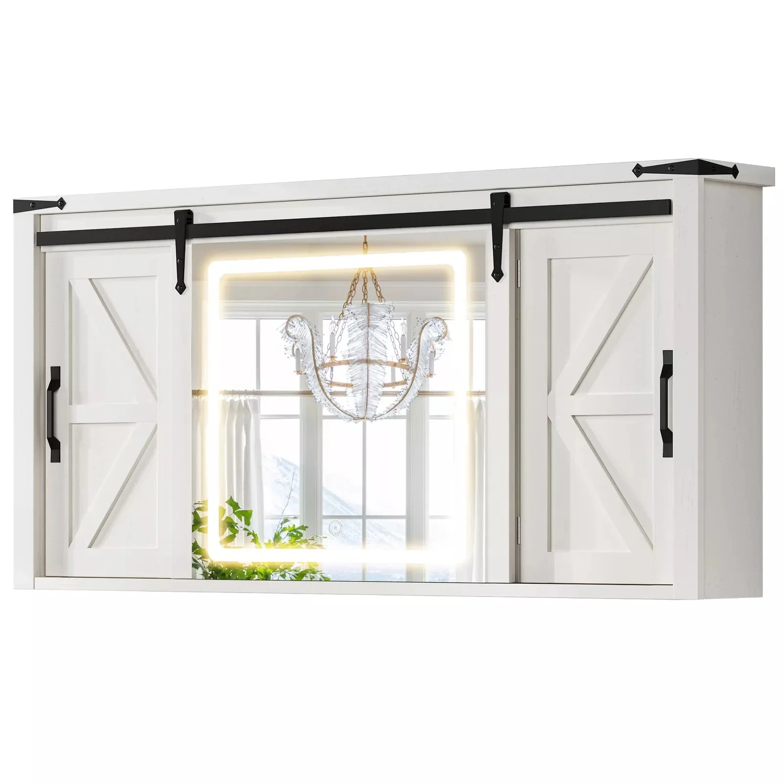 Farmhouse Wall Mount Lighted Medicine Cabinet - Image 8