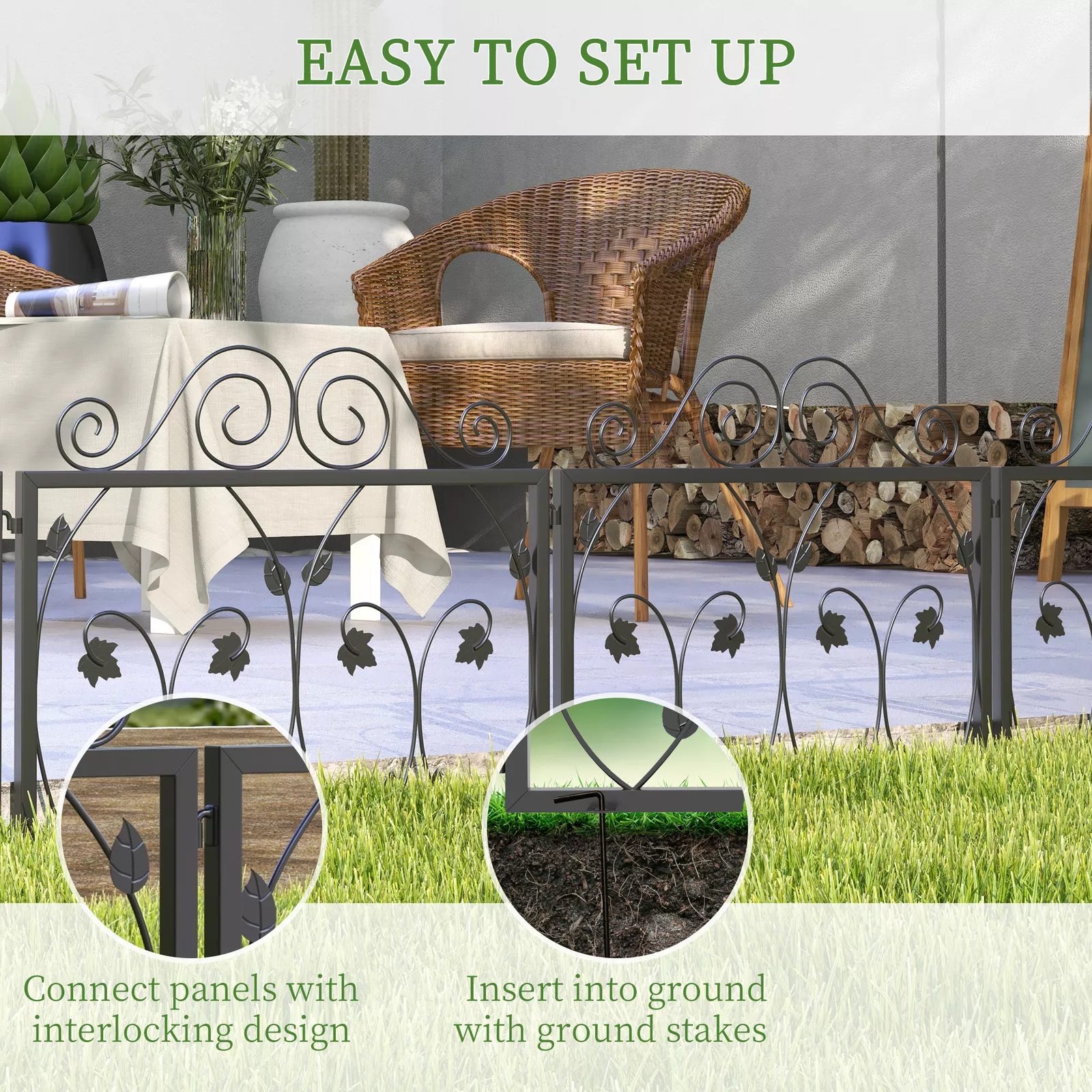 Flower Decorative Garden Fence (Set of 4) - Image 4