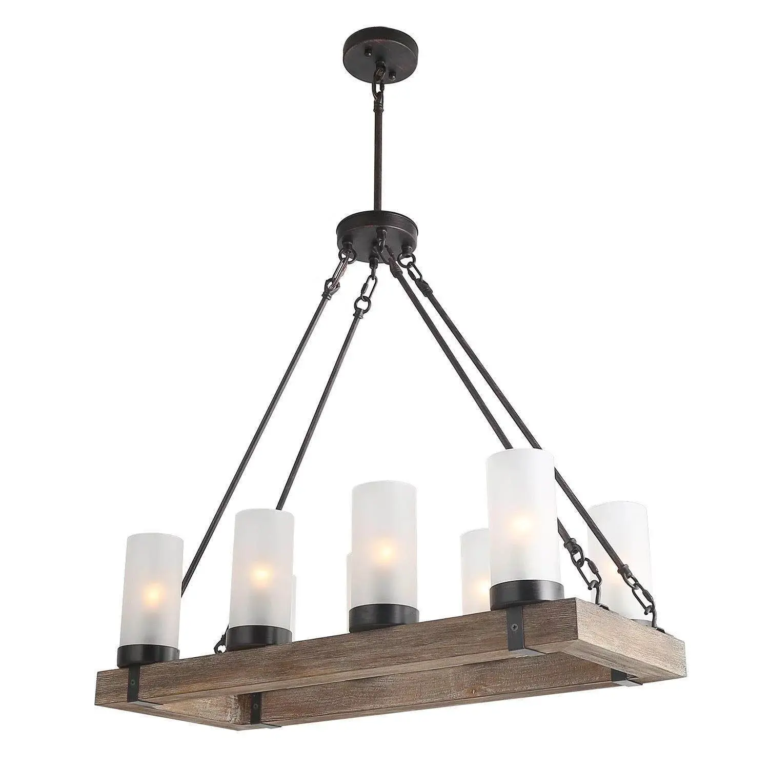 Frosted Candle Farmhouse Dining Room Chandelier - Image 3