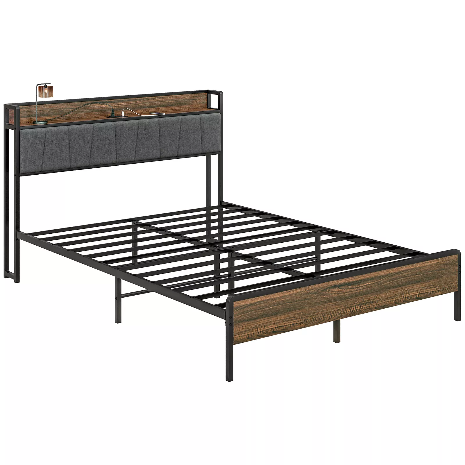 Full Metal Bed Frame With Charging Station - Image 2