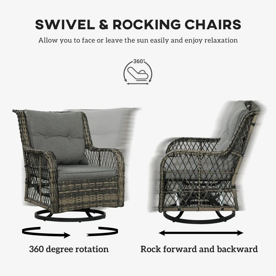 Garrett 3 Piece Bistro Patio Furniture Set - Image 3