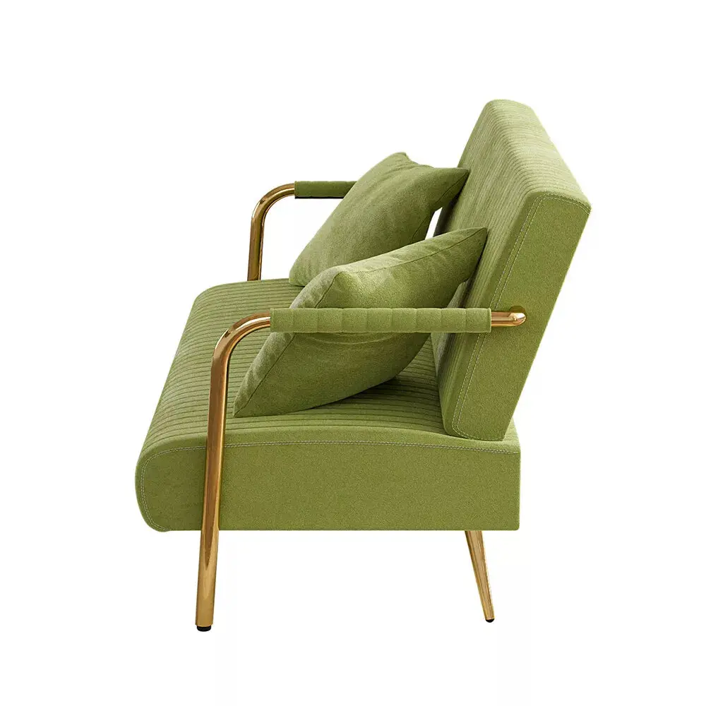 Green Velvet Loveseat Couch - Image 5