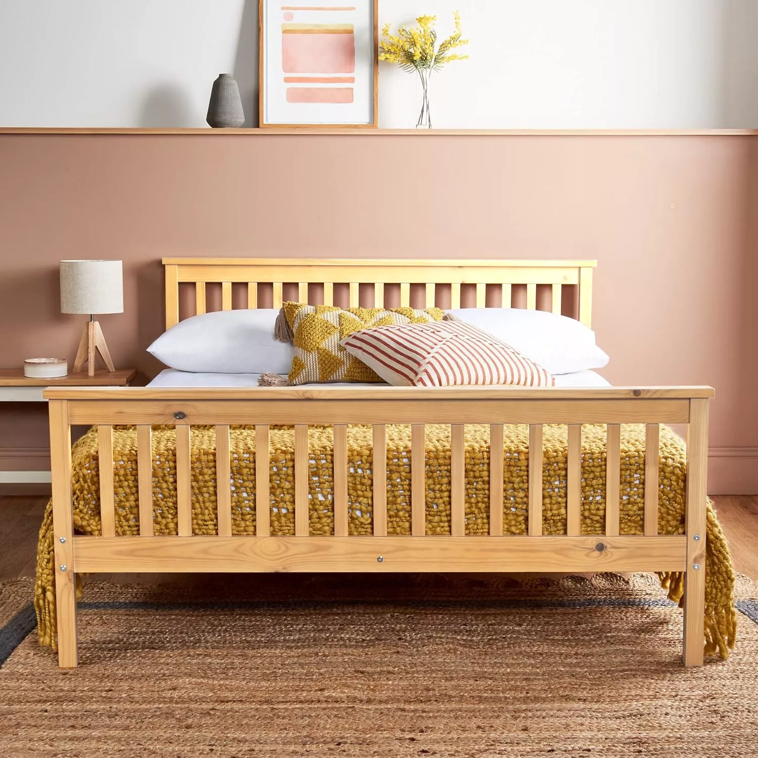Hamza Solid Wood Bed Frame - Image 2