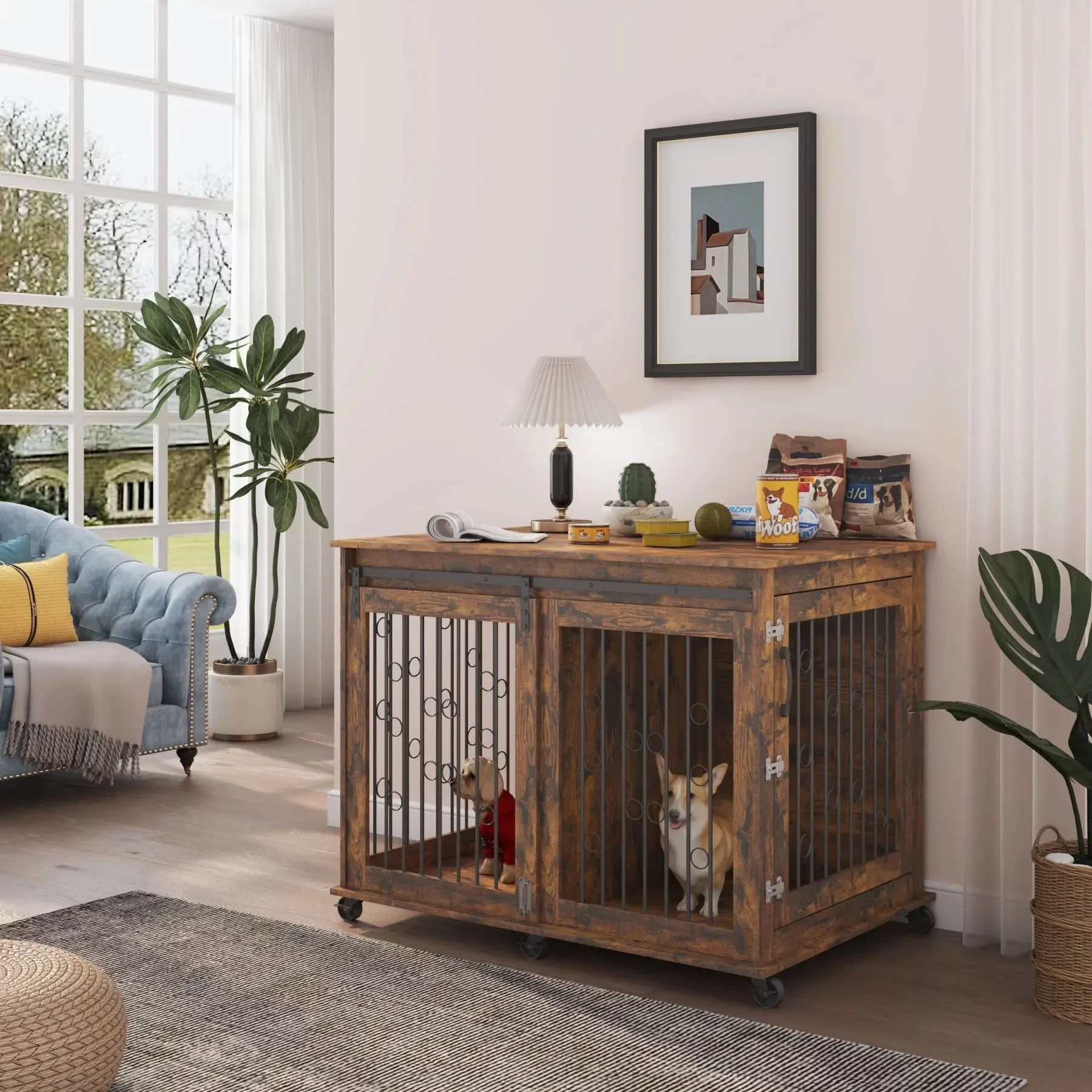 43.7" Hana Large Dog Crates Furniture
