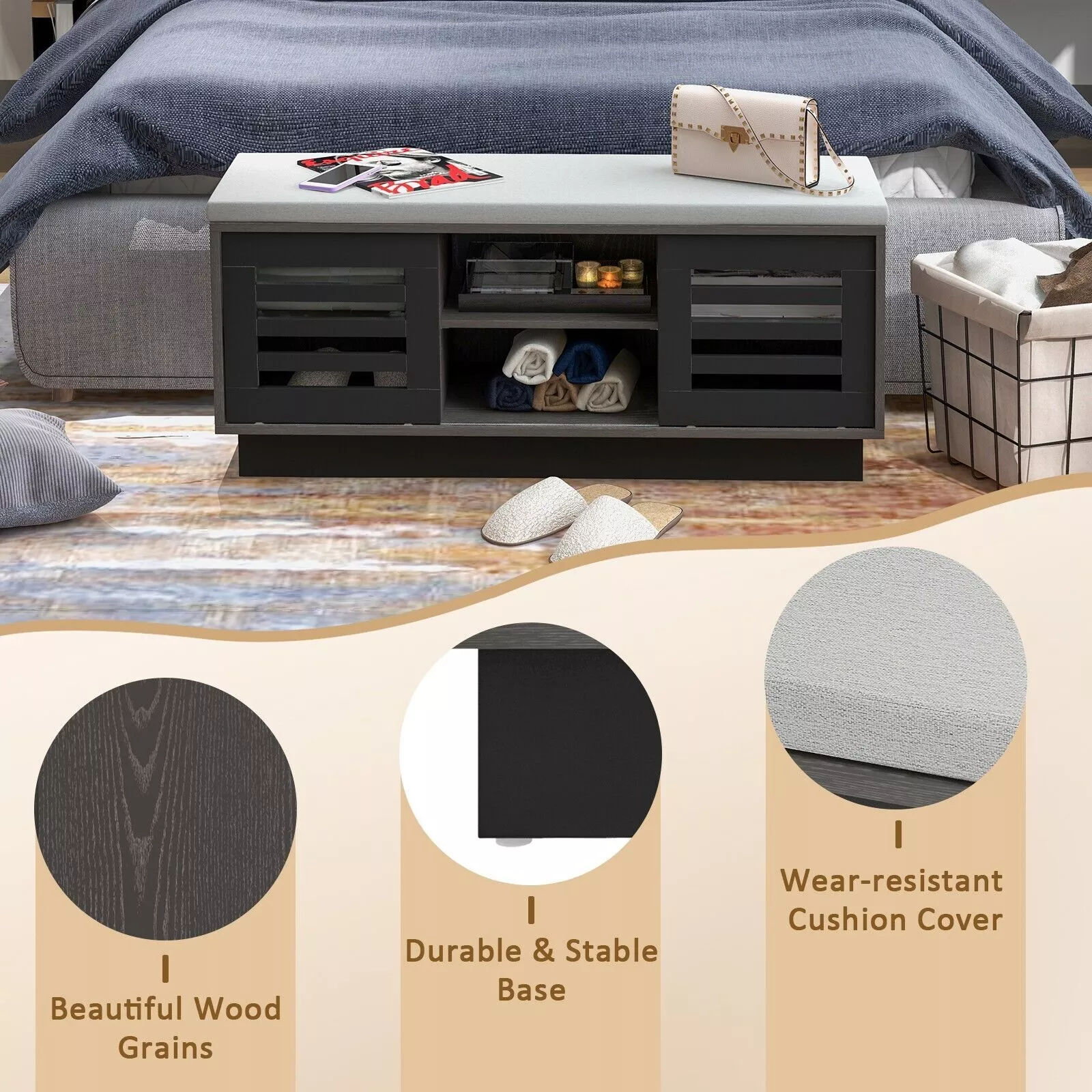 Holman Hallway Shoe Storage Bench - Image 4