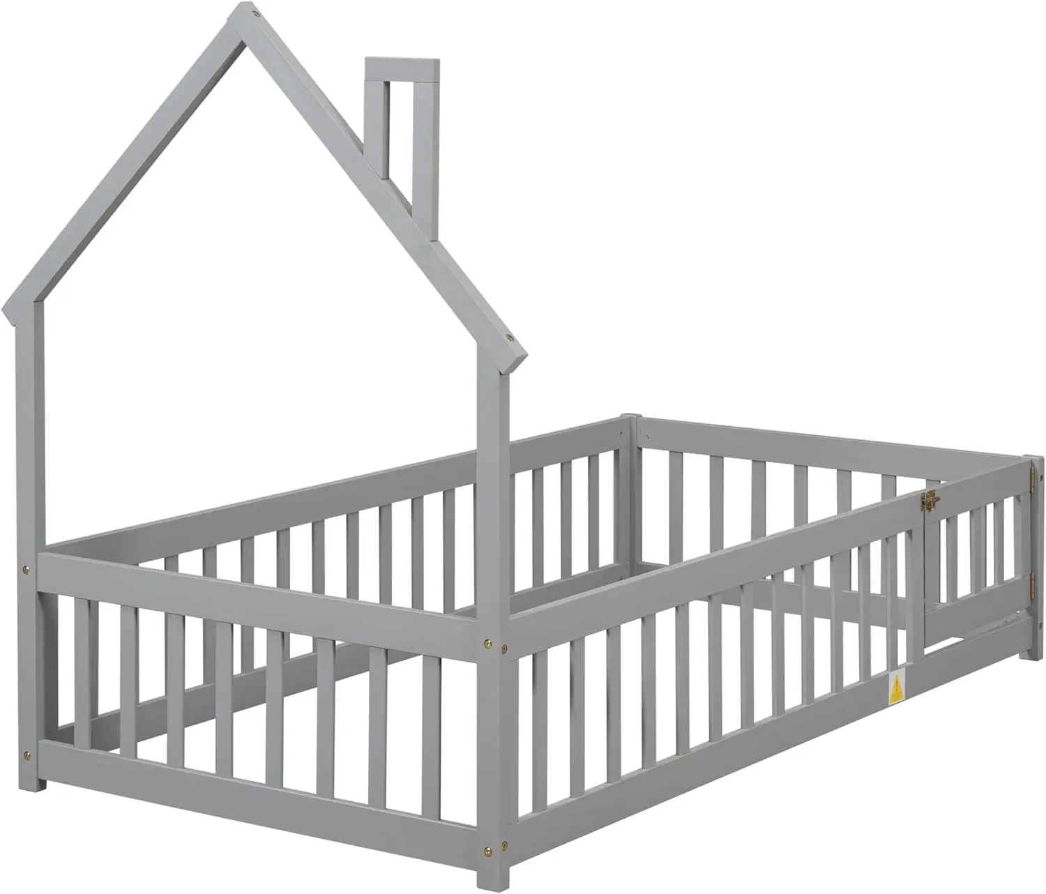 House Twin Montessori Floor Bed With Rails - Image 3