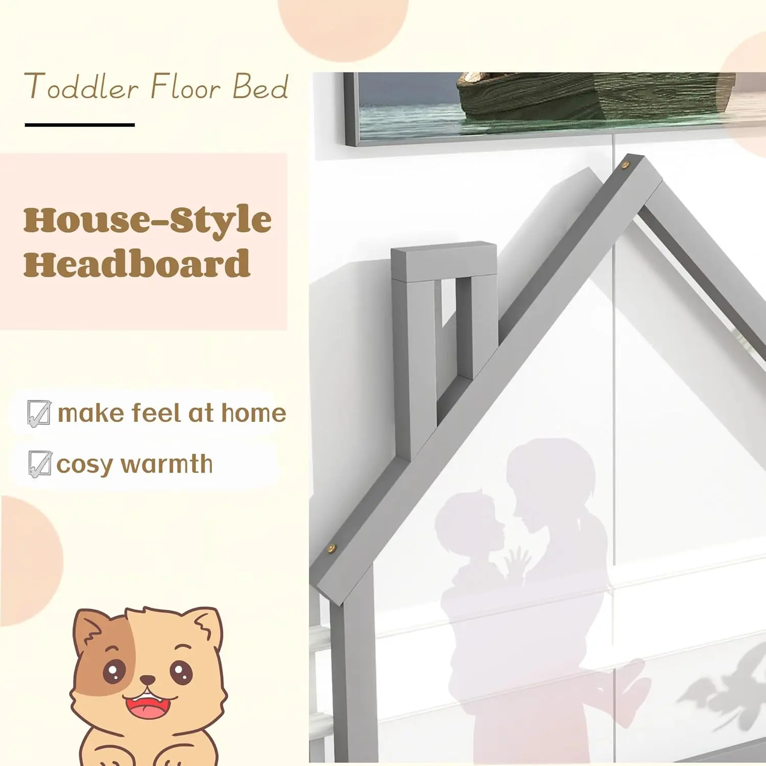 House Twin Montessori Floor Bed With Rails - Image 5