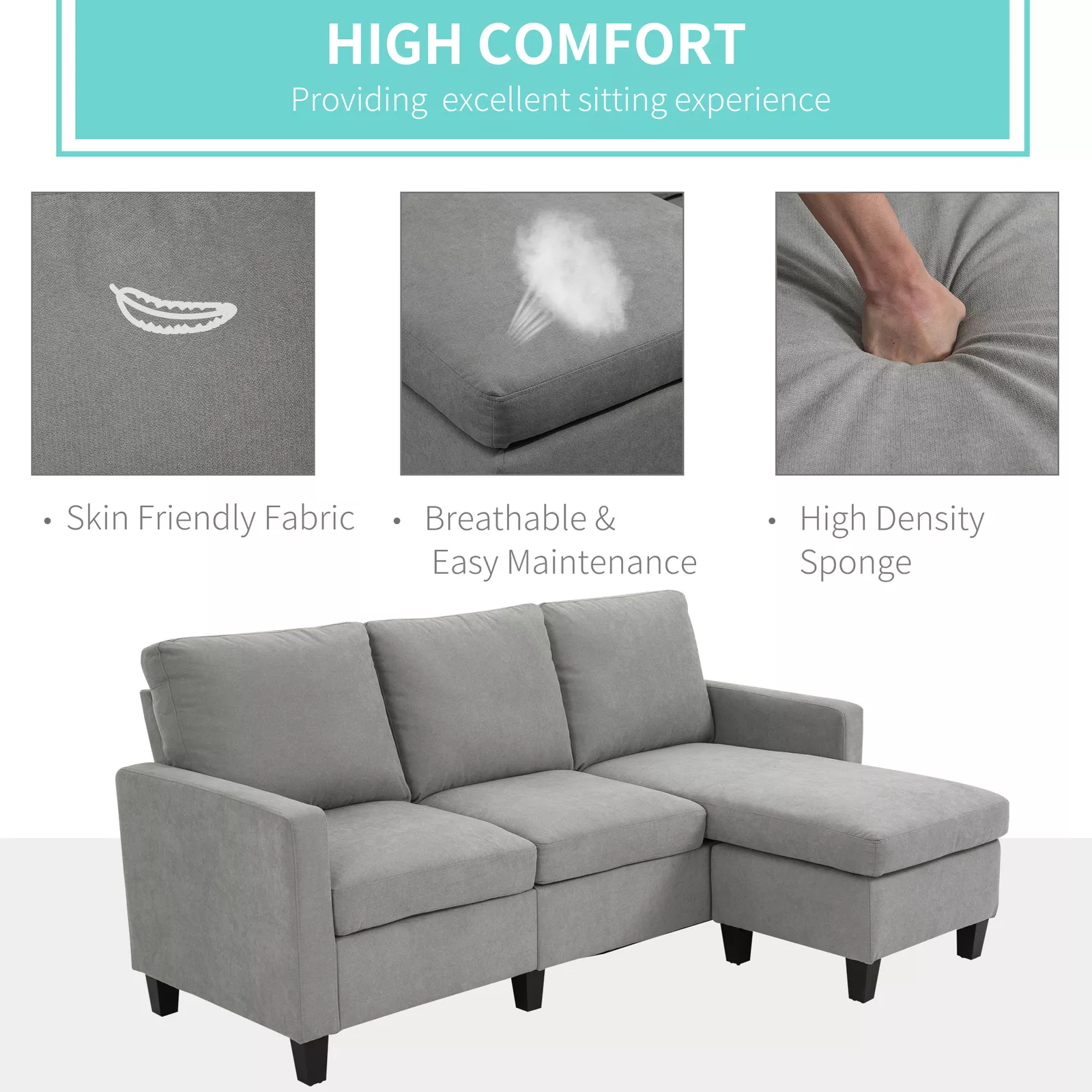 Huff L Shape Sectional Modular Sofa - Image 3