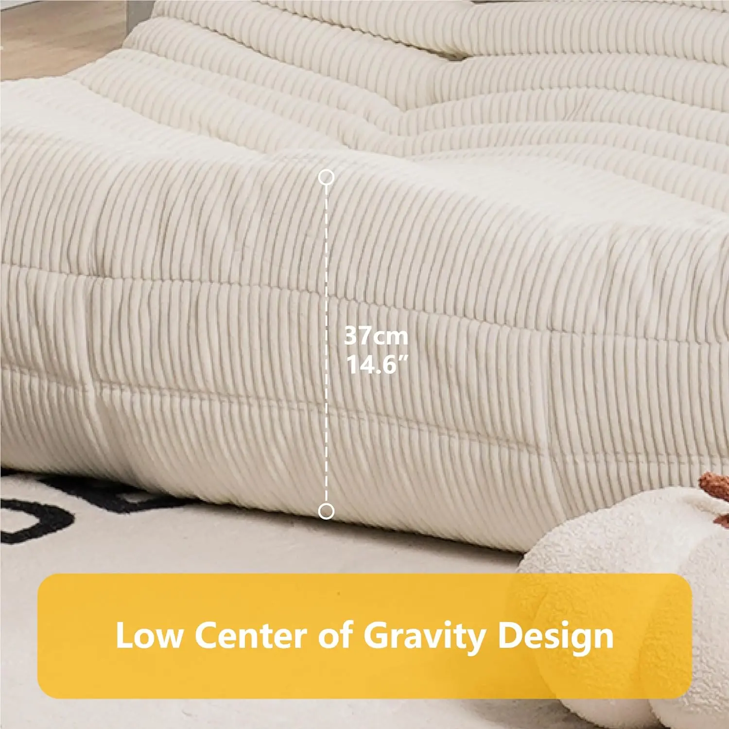 Hull Bean Bag Loveseat Sofa Couch - Image 3