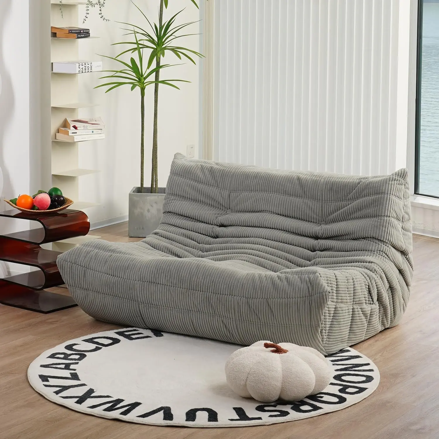 Hull Bean Bag Loveseat Sofa Couch - Image 6