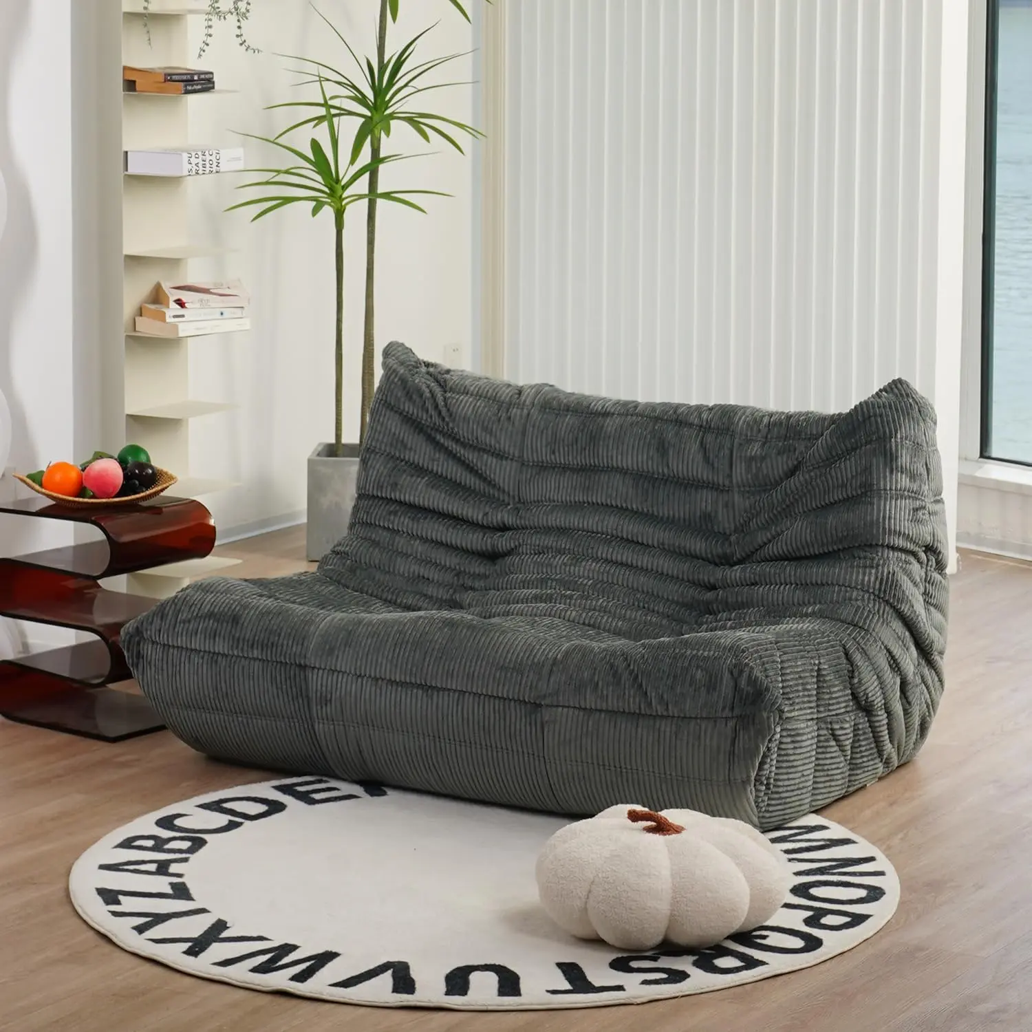 Hull Bean Bag Loveseat Sofa Couch - Image 7