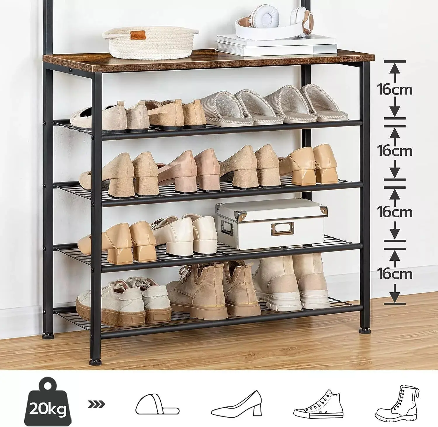 Imran Coat Stand With Shoe Rack - Image 3