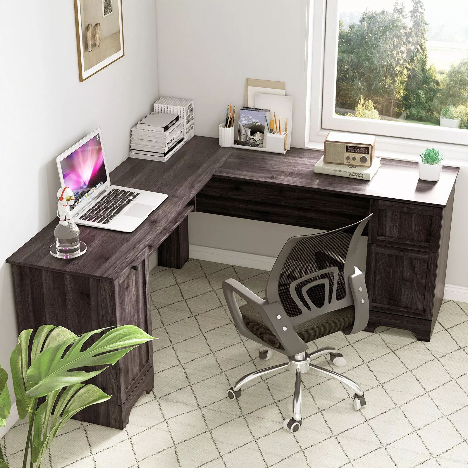 Iona Corner L Shaped Computer Desk With Storage