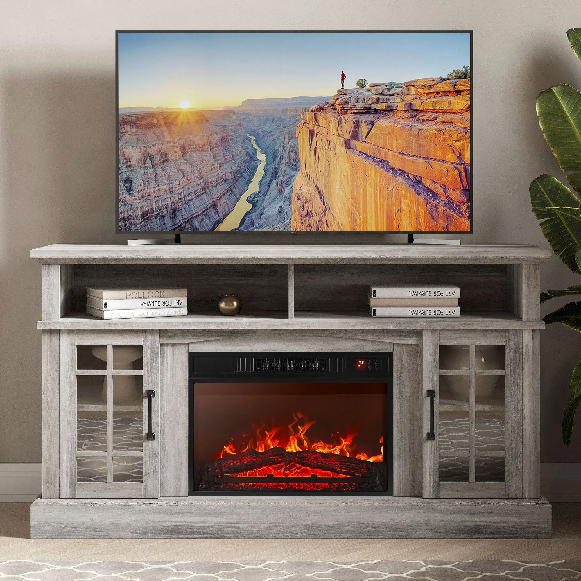 Isaac Farmhouse Fireplace TV Stand (Up to 65") - Image 2