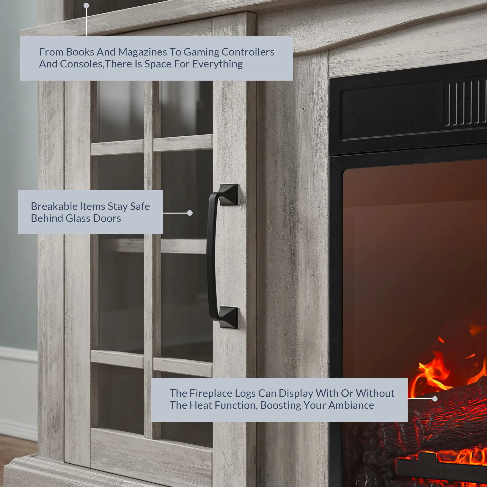 Isaac Farmhouse Fireplace TV Stand (Up to 65") - Image 5