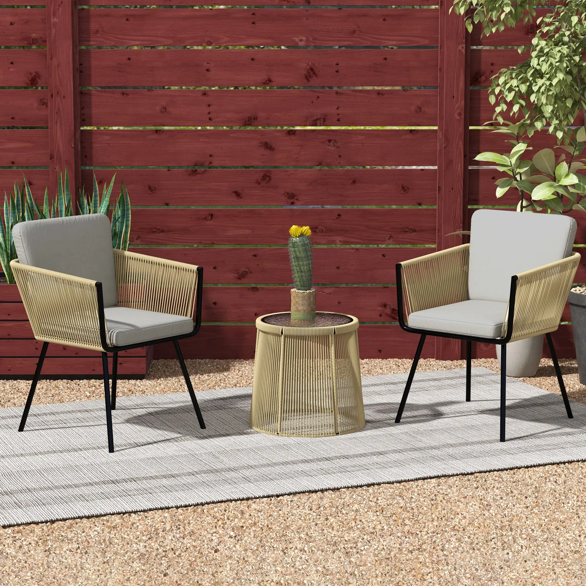 Jenson 3 Piece Bistro Patio Furniture Set