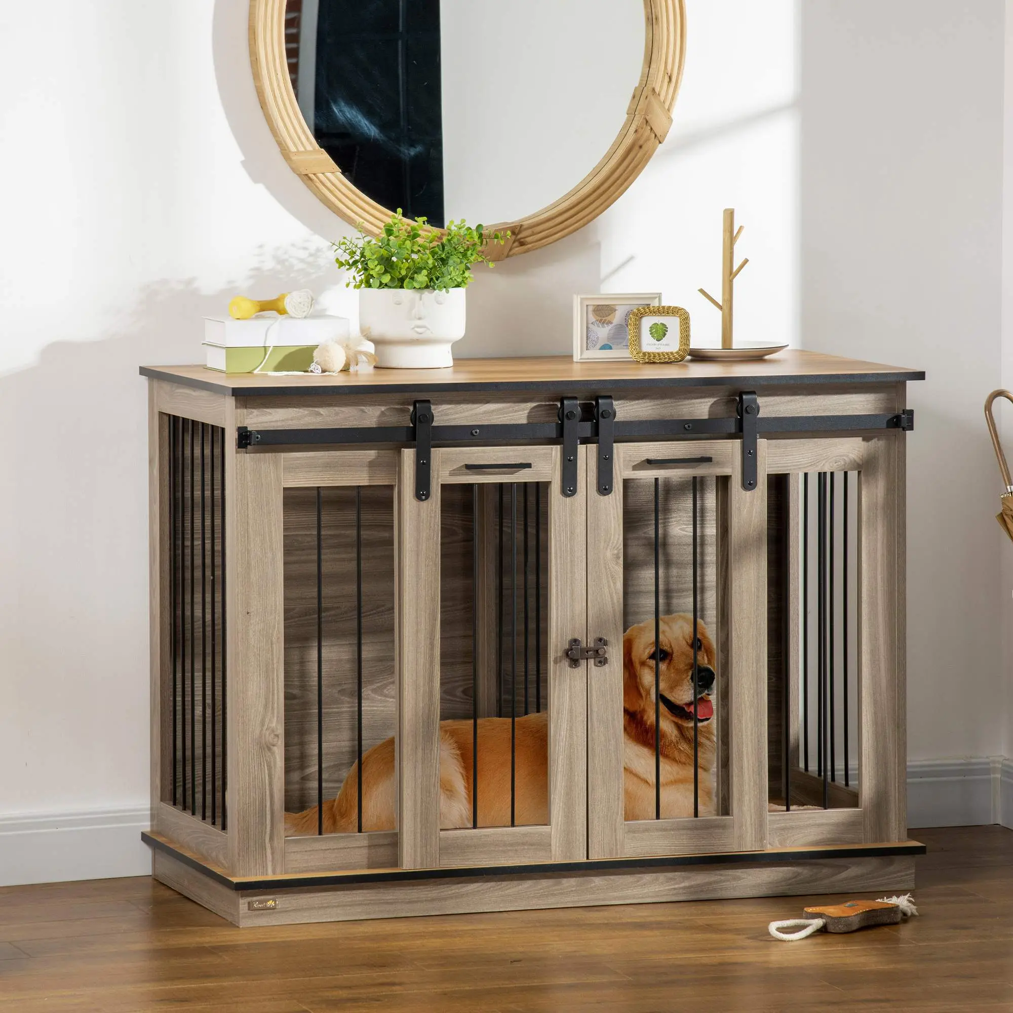 Jonas Large Dog Kennel Crate Furniture - Image 8