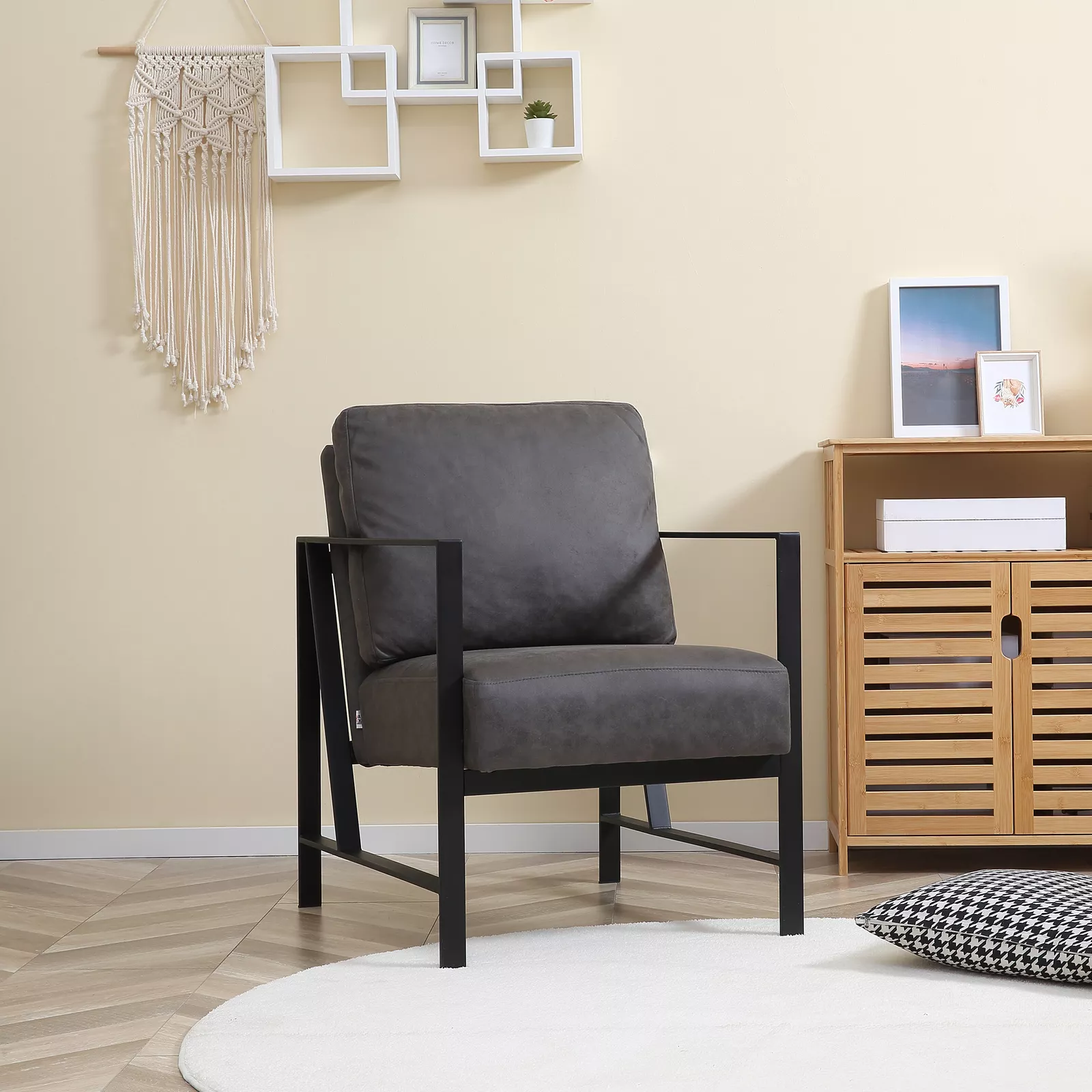 Jonas Leather Accent Armchair