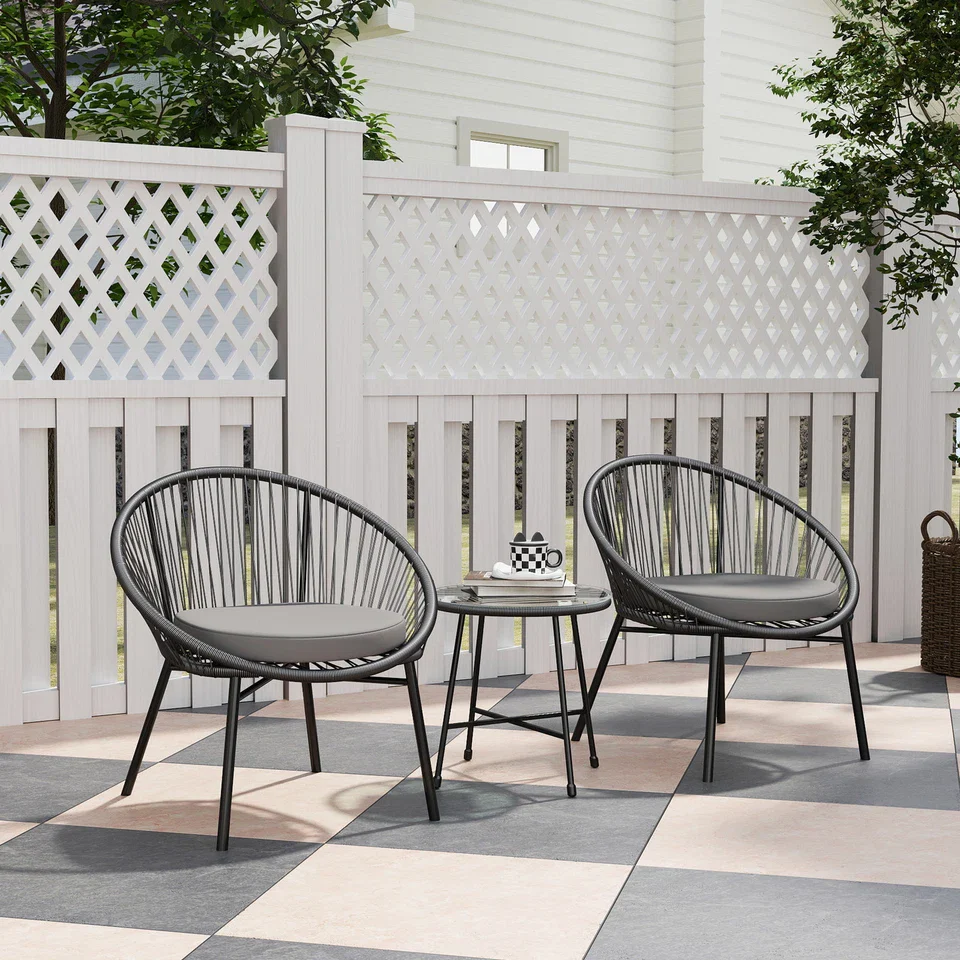 Josef 3 Piece Bistro Patio Furniture Set
