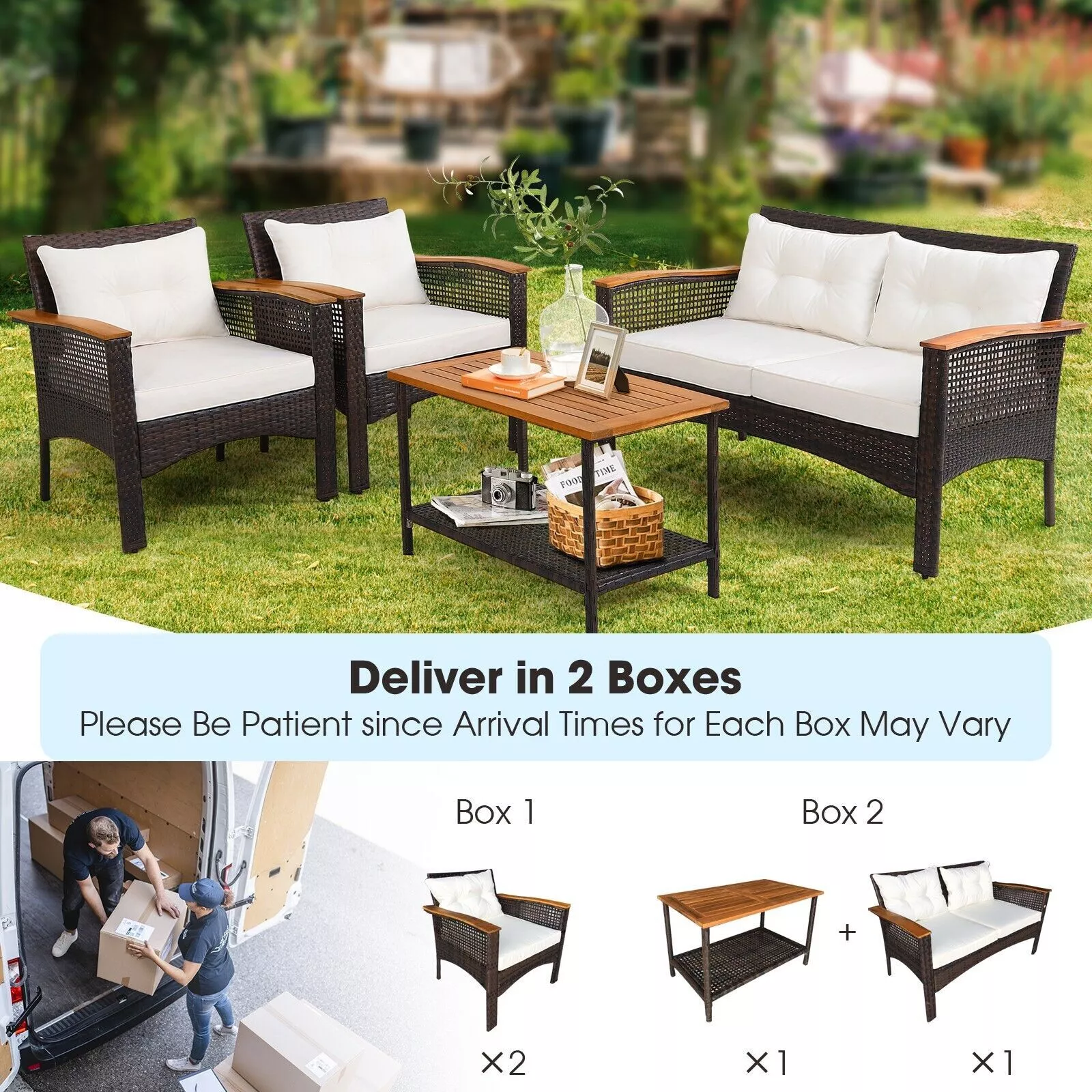 Julia 4 Pieces Garden Furniture Set - Image 5