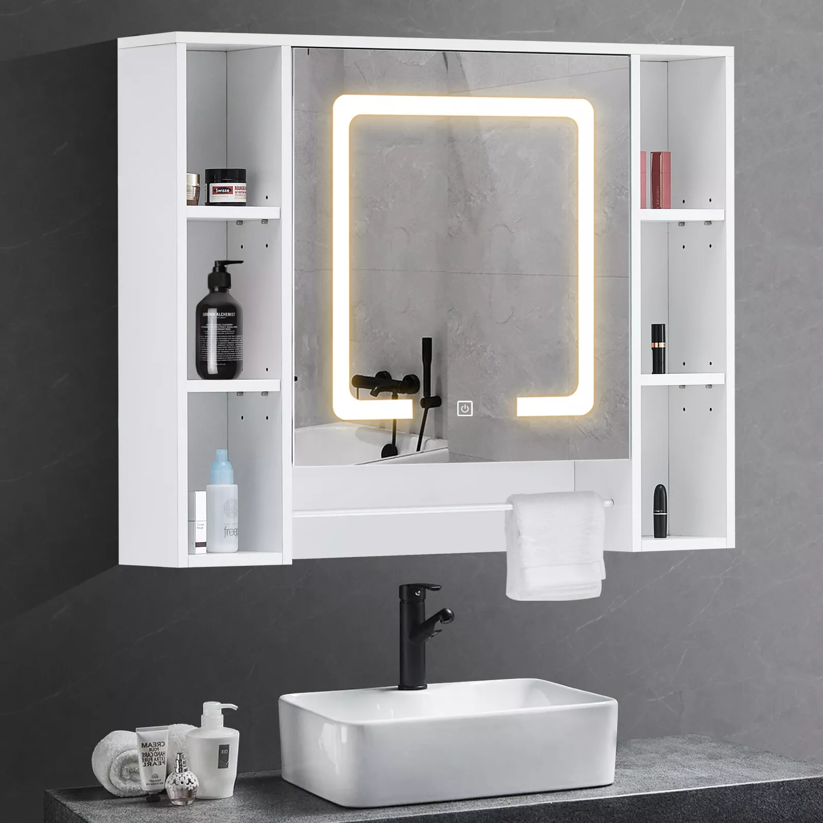 Kajus Bathroom Mirror Wall Cabinet With Light