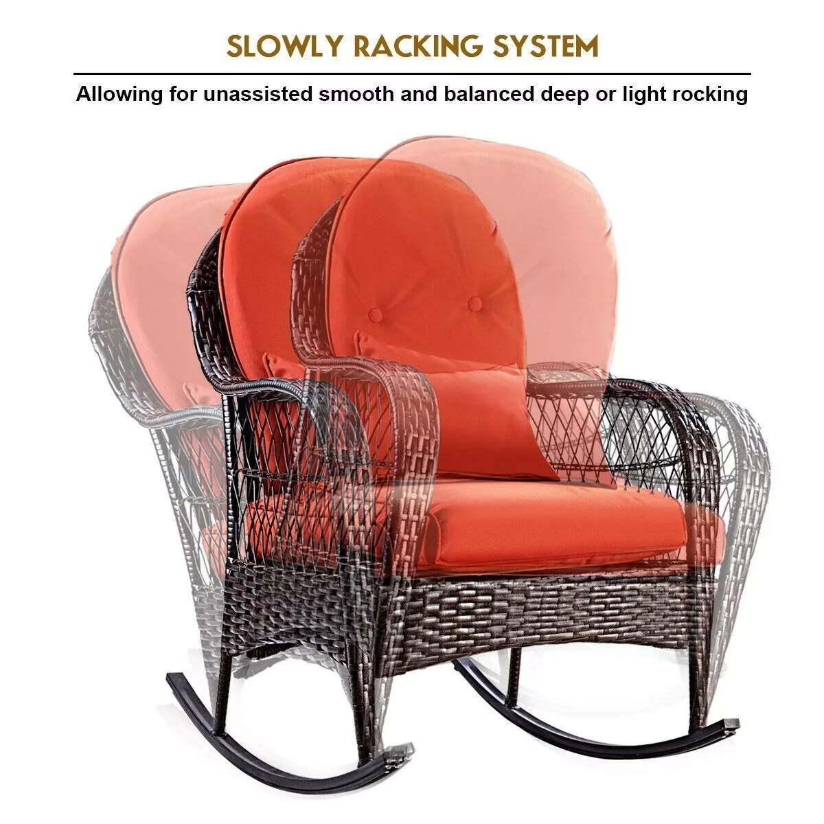 Karim Rattan Garden Rocking Chair - Image 3