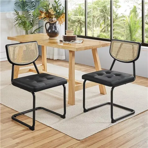 Keith Mid Century Rattan Dining Chair (Set of 2) - Image 6