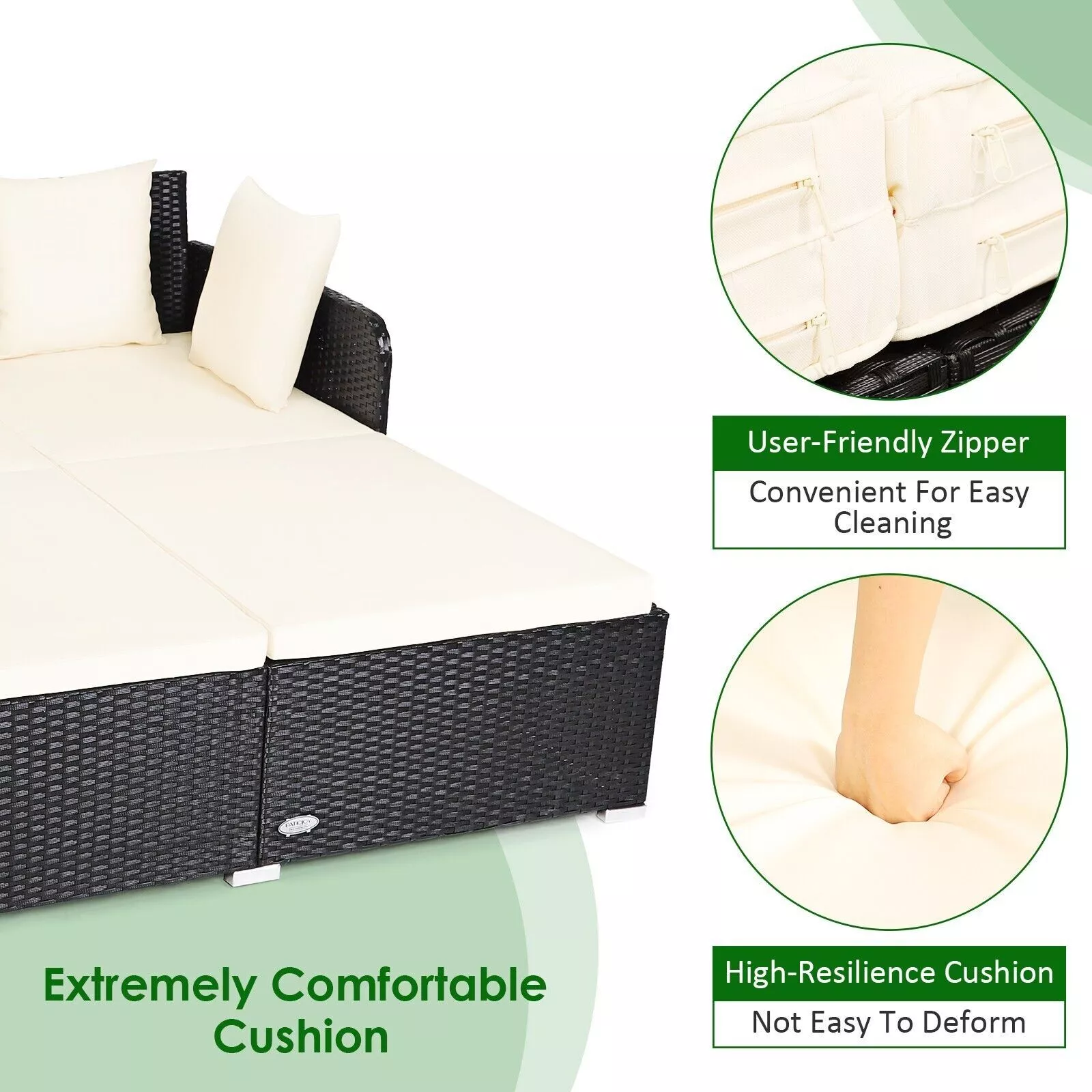 Keith Rattan Outdoor Garden Day Bed - Image 6