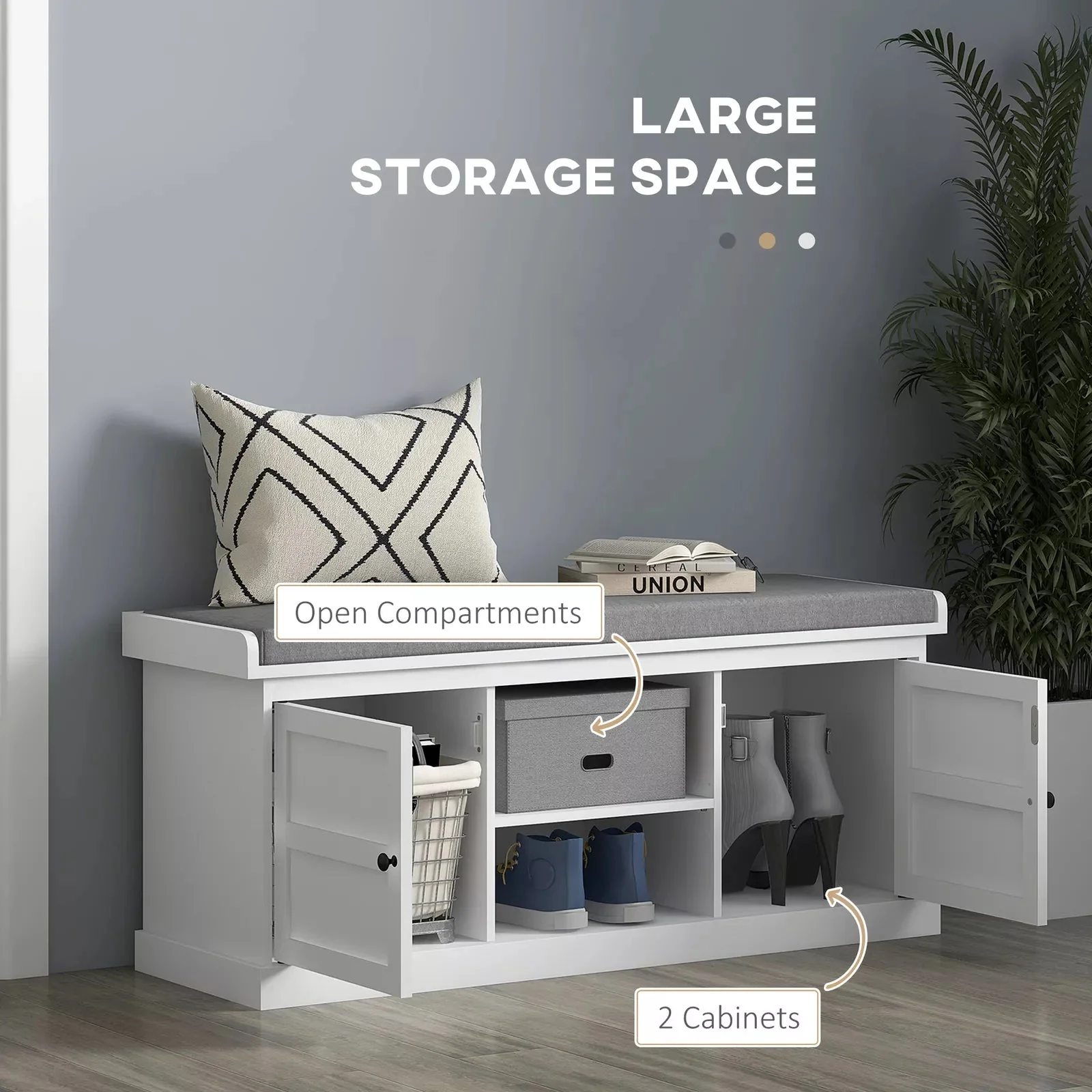 Kiera Entryway Shoe Storage Bench - Image 3