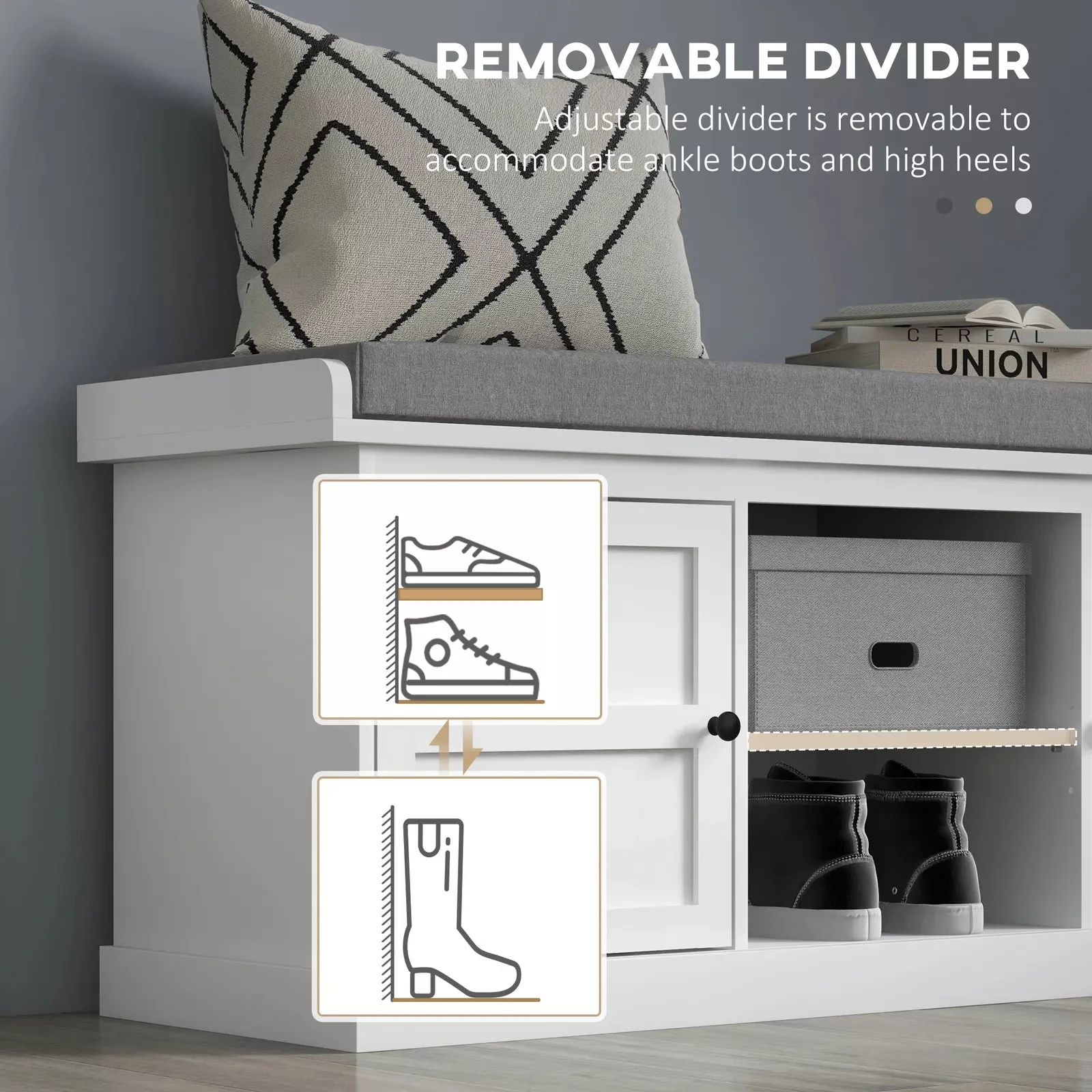 Kiera Entryway Shoe Storage Bench - Image 4