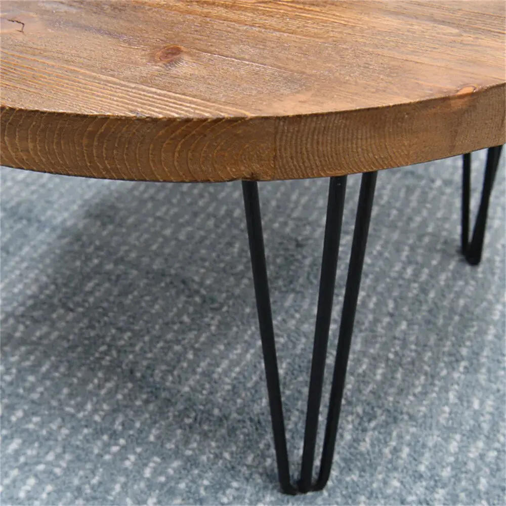 Kobi Rustic Round Farmhouse Coffee Table - Image 2