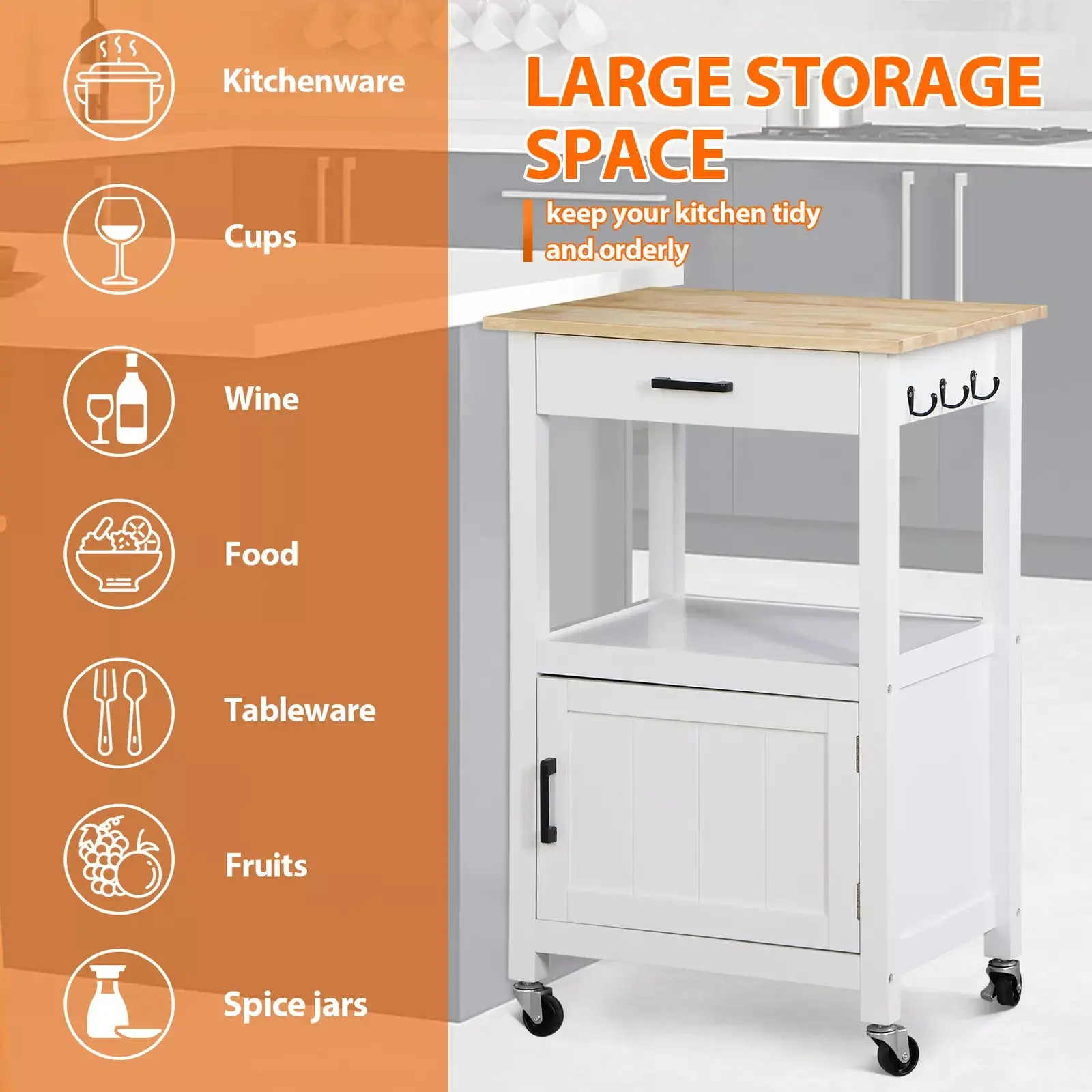 Lance Small Rolling Kitchen Island - Image 6