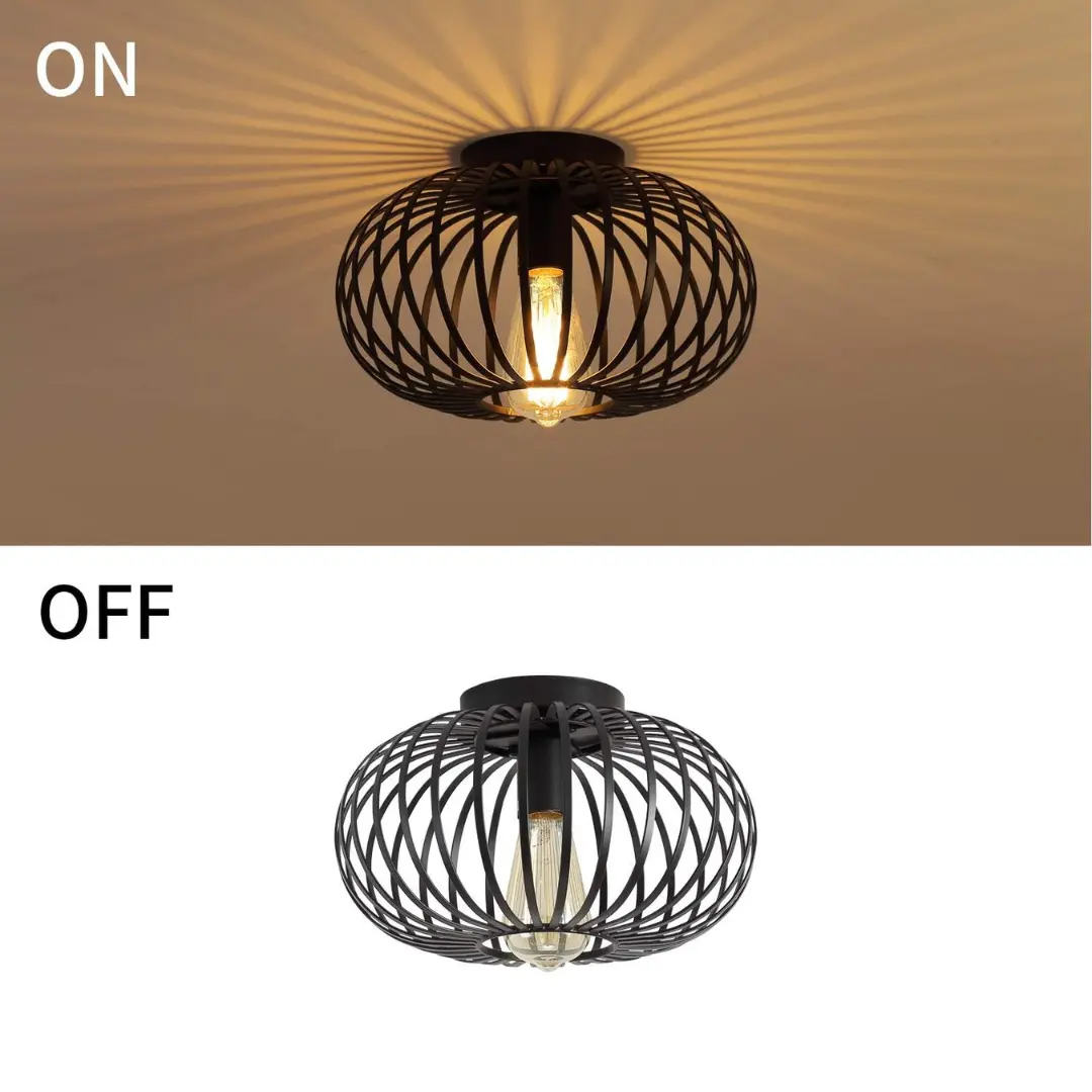 Lantern Cage Flush Mount Ceiling Light - Image 3