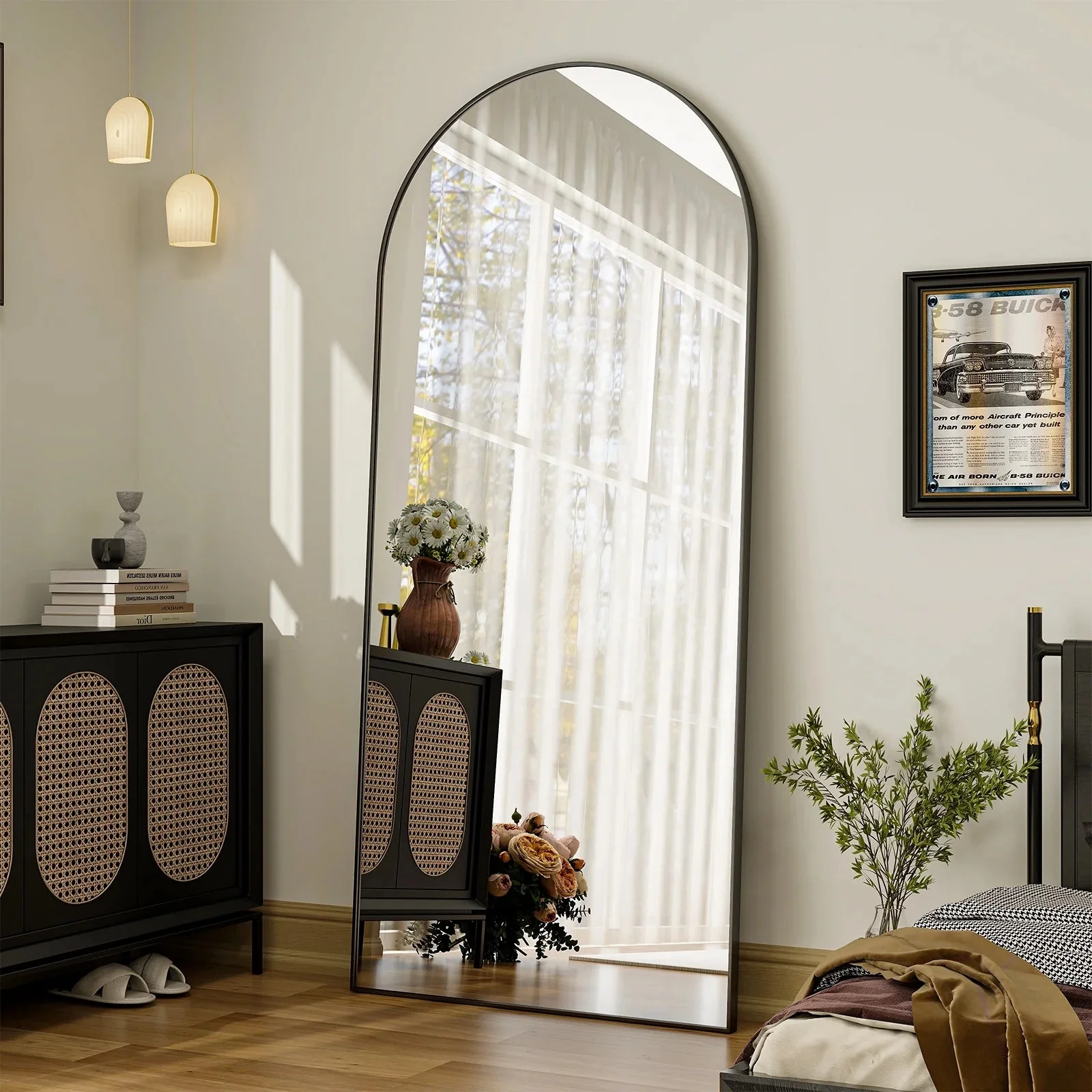 Large Arched Full Length Standing Mirror - Image 5