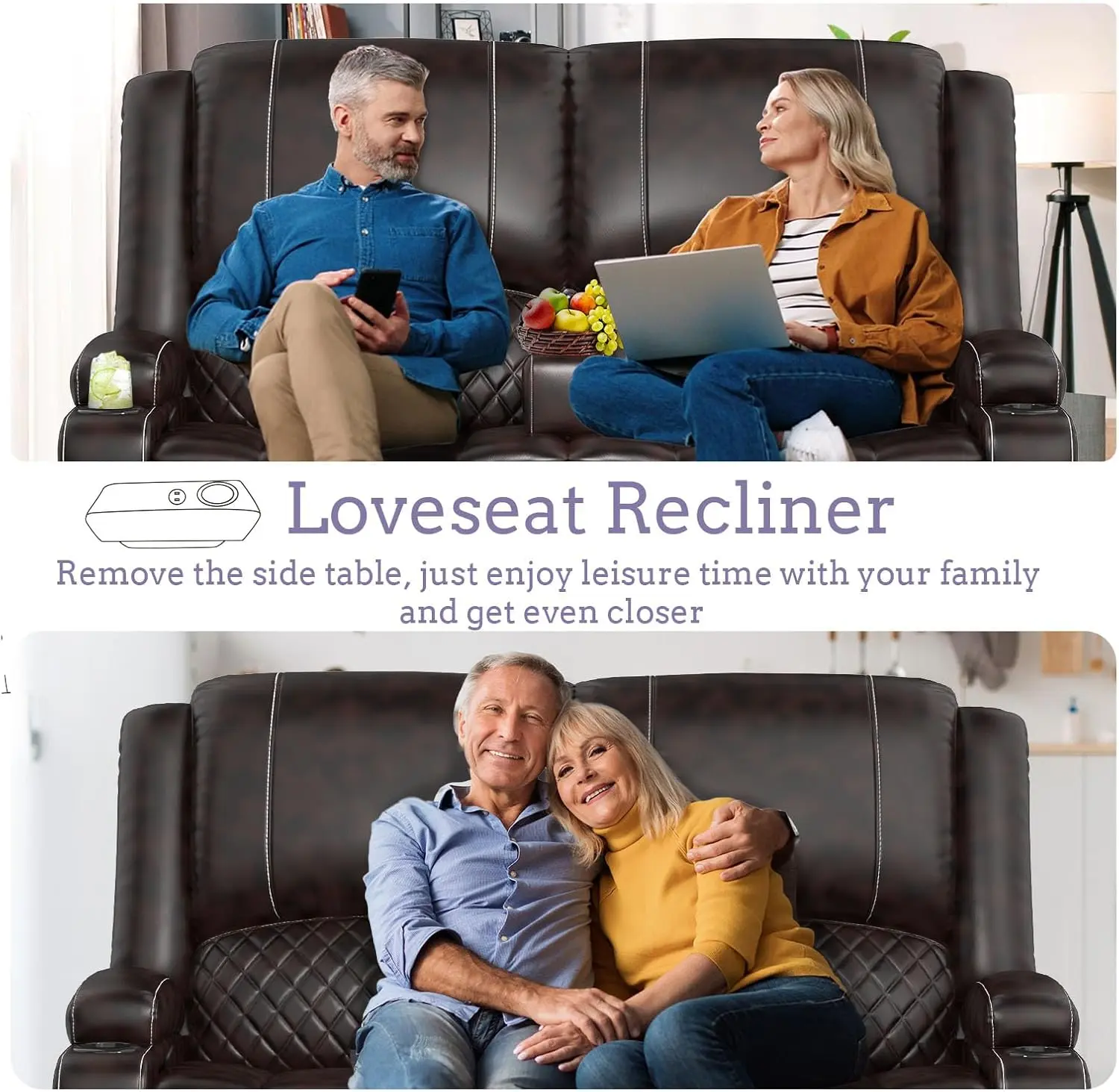 Leather 2 Seater Recliner Sofa Couch - Image 6