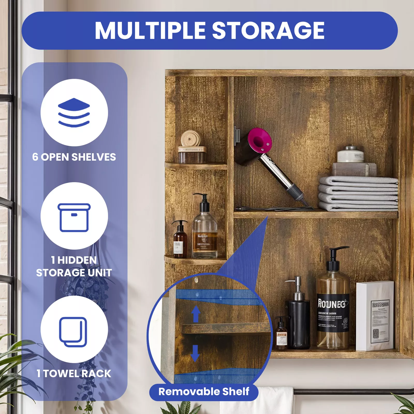 Lena Wall Mounted Bathroom Cabinet - Image 3