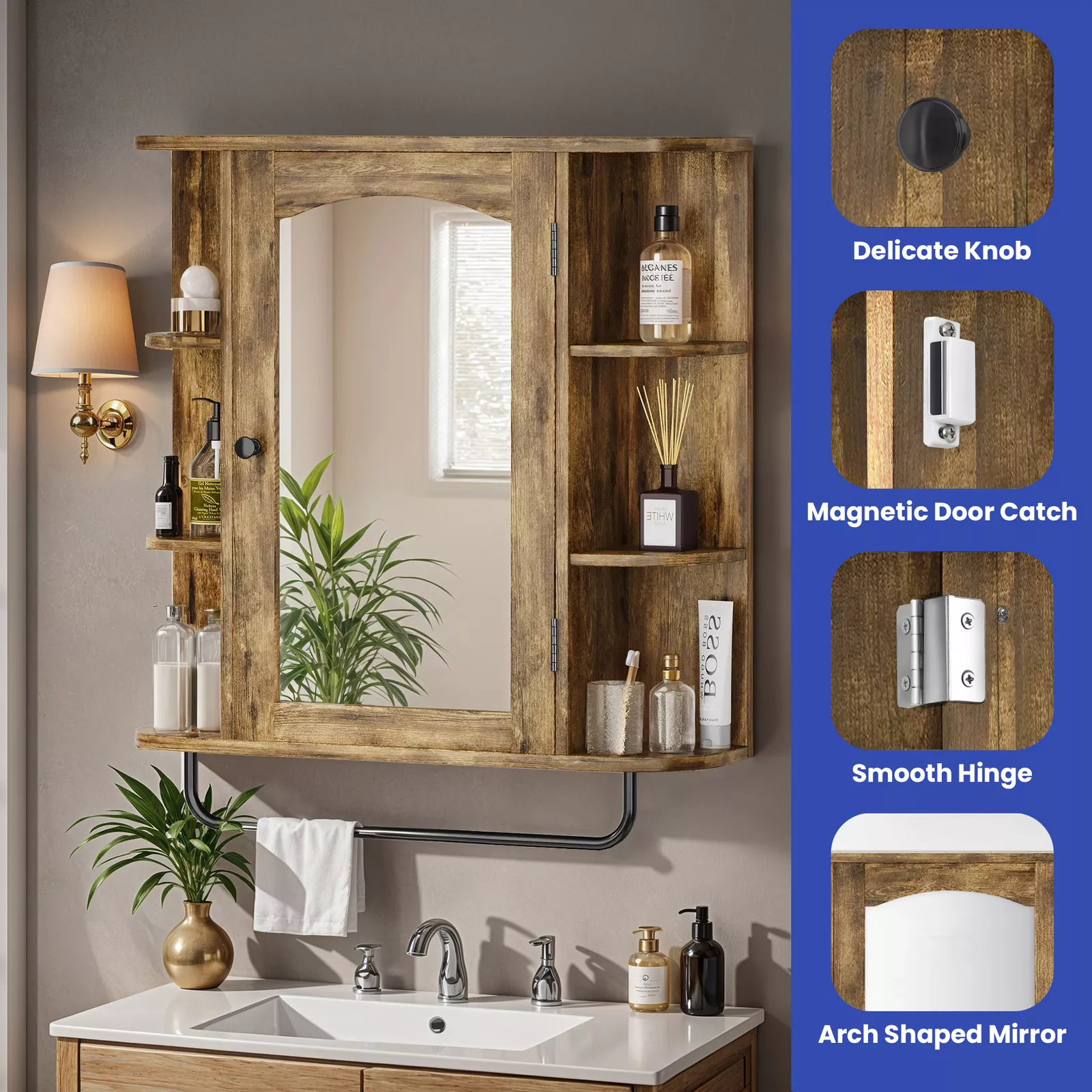 Lena Wall Mounted Bathroom Cabinet - Image 4
