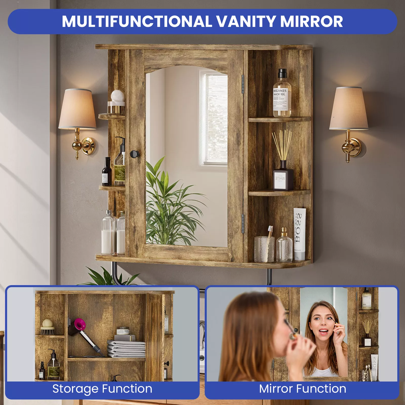 Lena Wall Mounted Bathroom Cabinet - Image 5