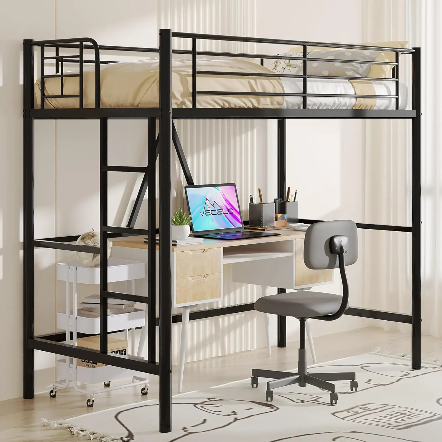 Leon Metal High Sleeper Cabin Loft Bed
