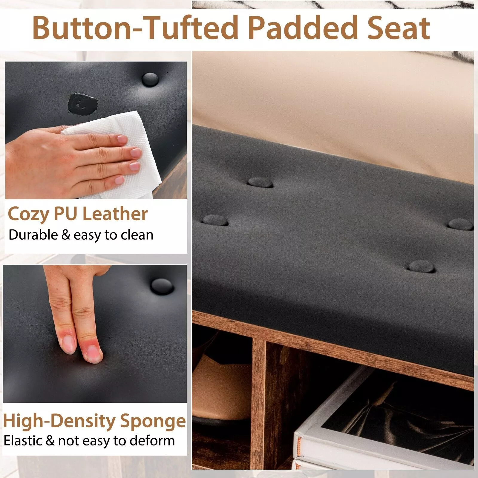 Lexi Hallway Shoe Storage Bench - Image 6