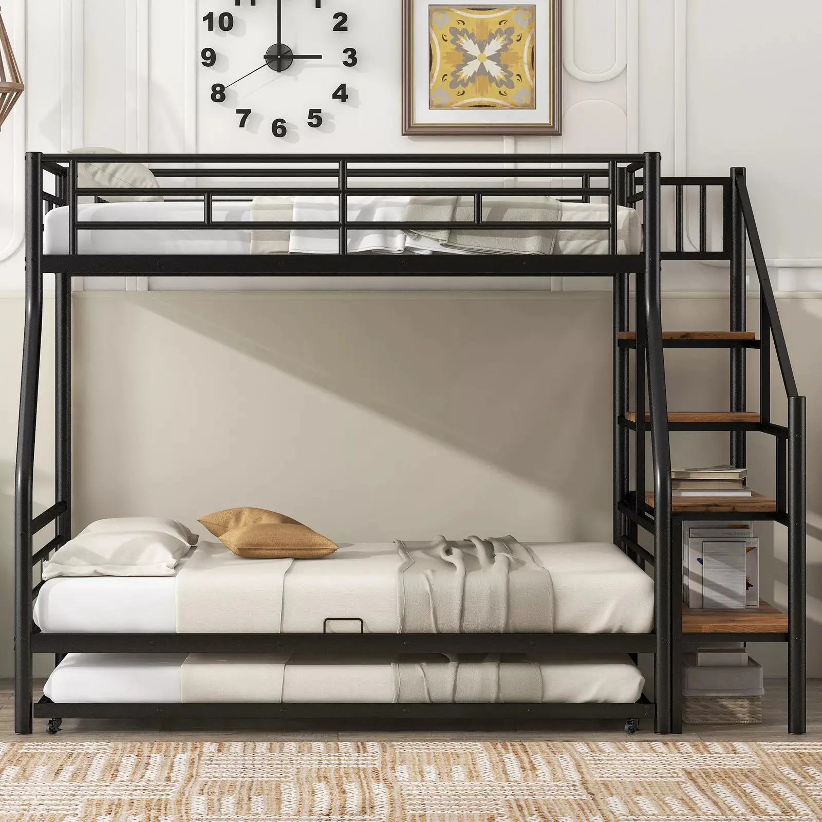 Lila Twin Over Full Adults Bunk Bed With Stairs - Image 3