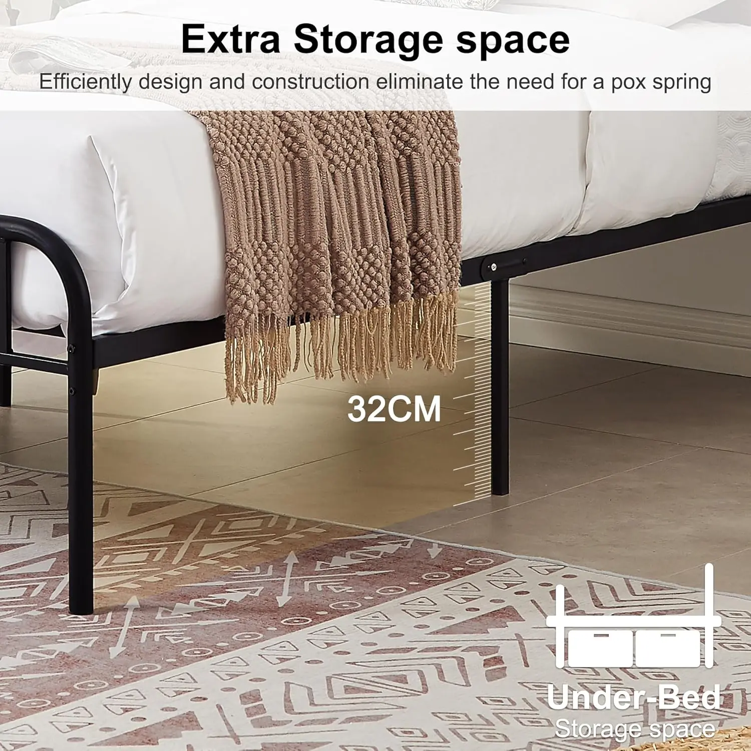 Linda Metal Platform Bed - Image 4