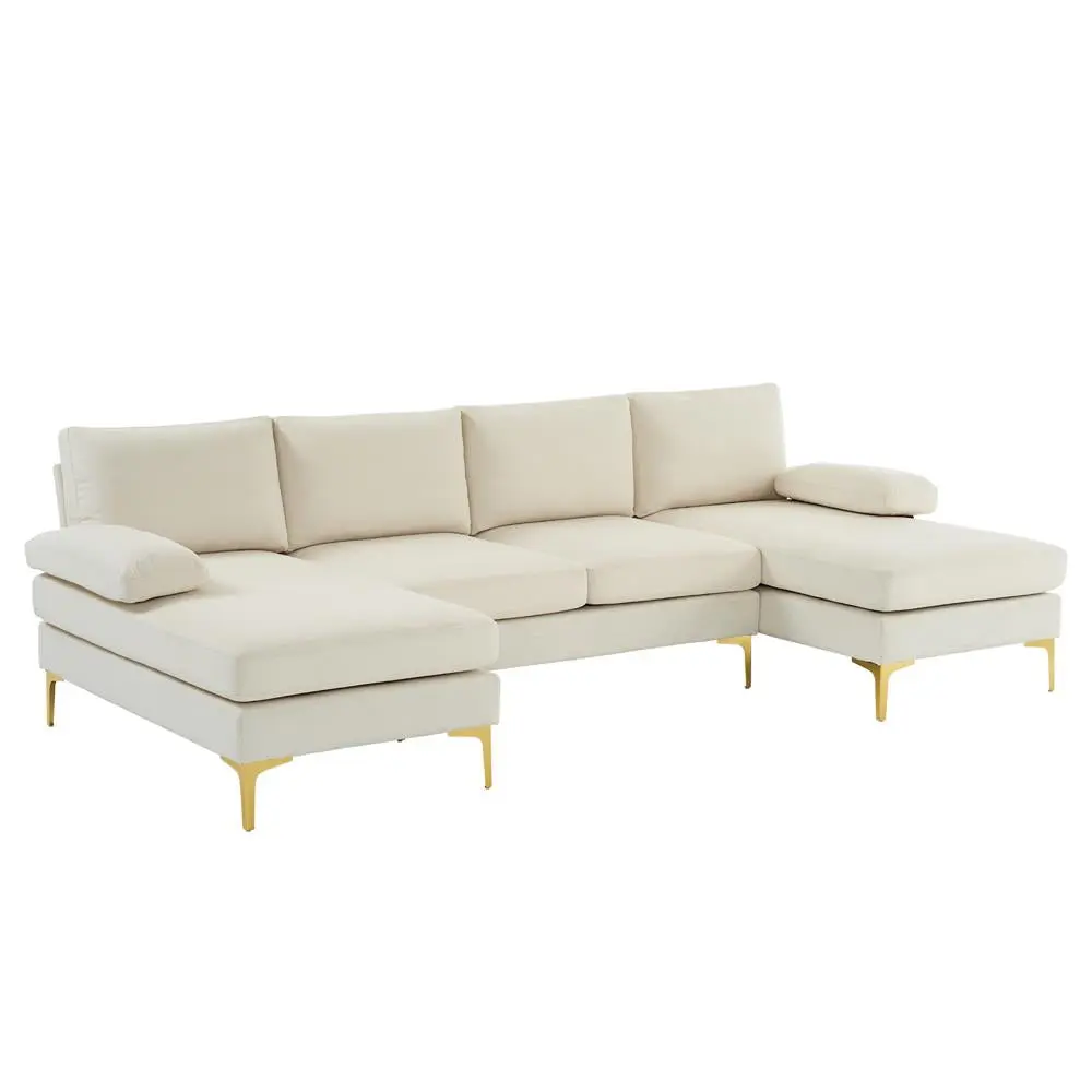 Linen U Shaped Sectional Couch - Image 3
