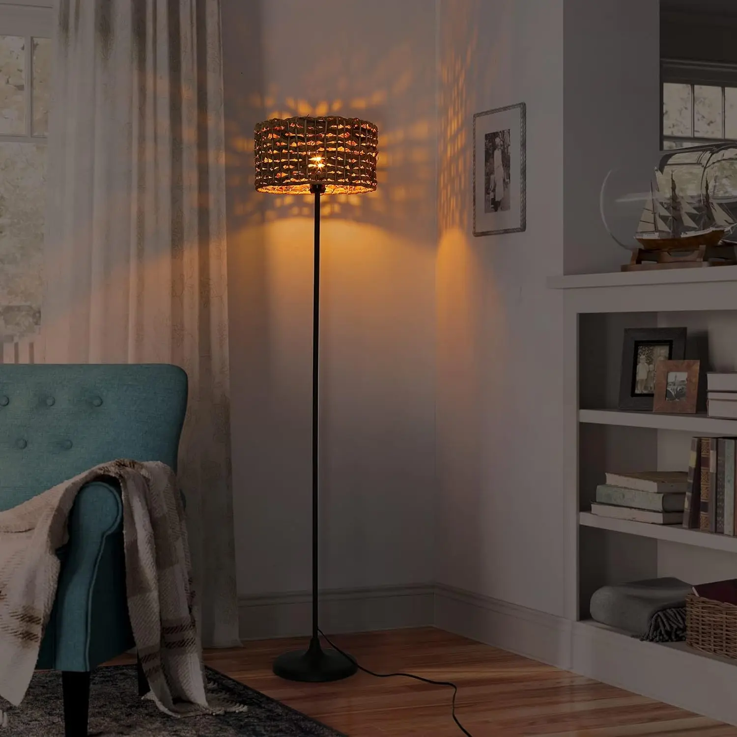 Lotus Rattan Living Room Floor Lamp - Image 2