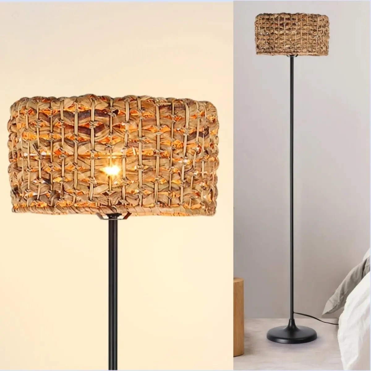 Lotus Rattan Living Room Floor Lamp - Image 3